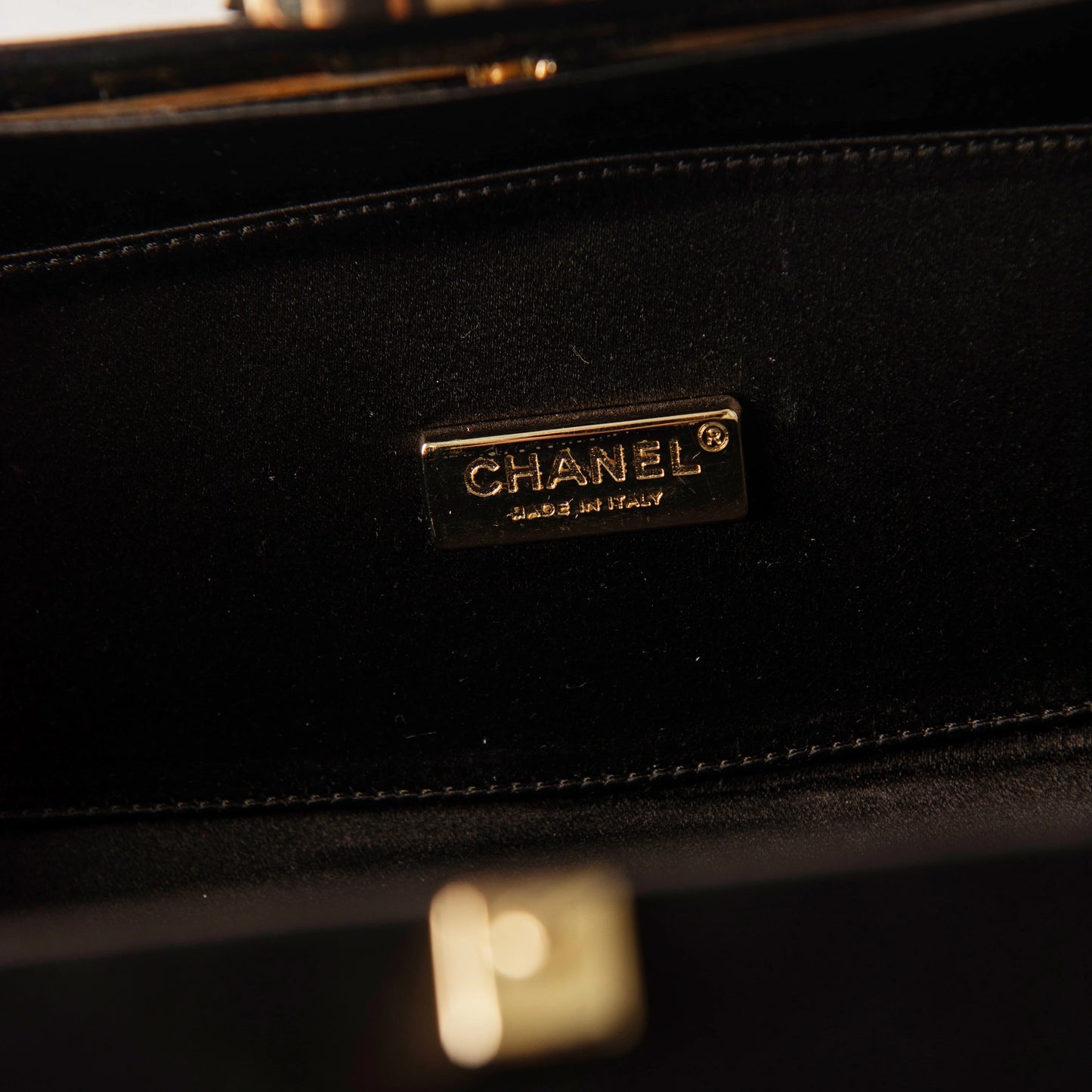 Chanel 2008 Swarovski CC Clasp Clutch Bag - Black