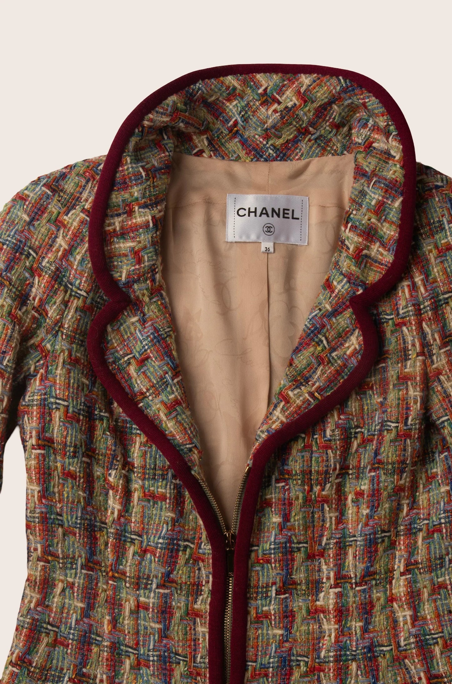 Chanel Multicolor Tweed Jacket and Skirt Set