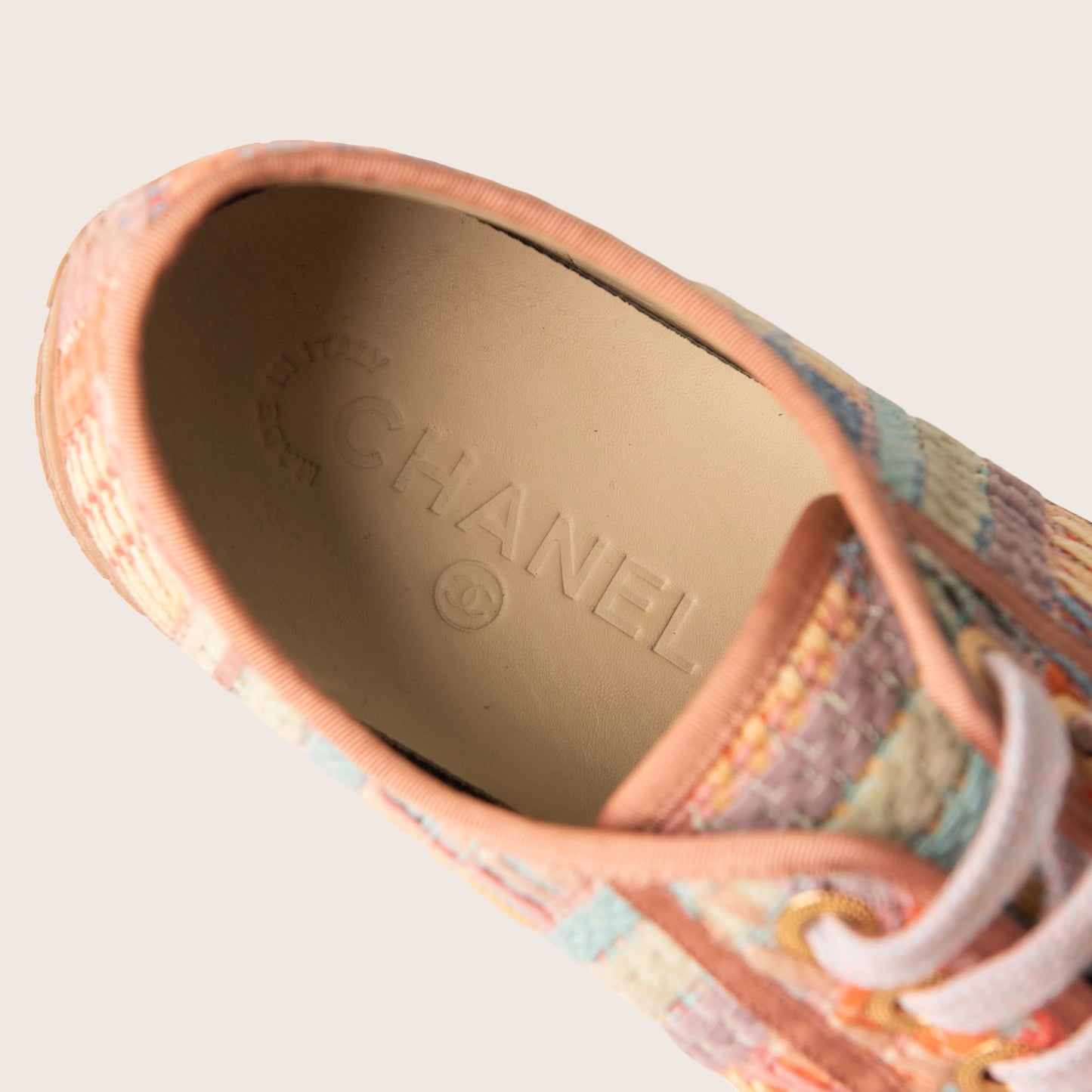 Chanel Multicolor Tweed CC Low Top Sneakers