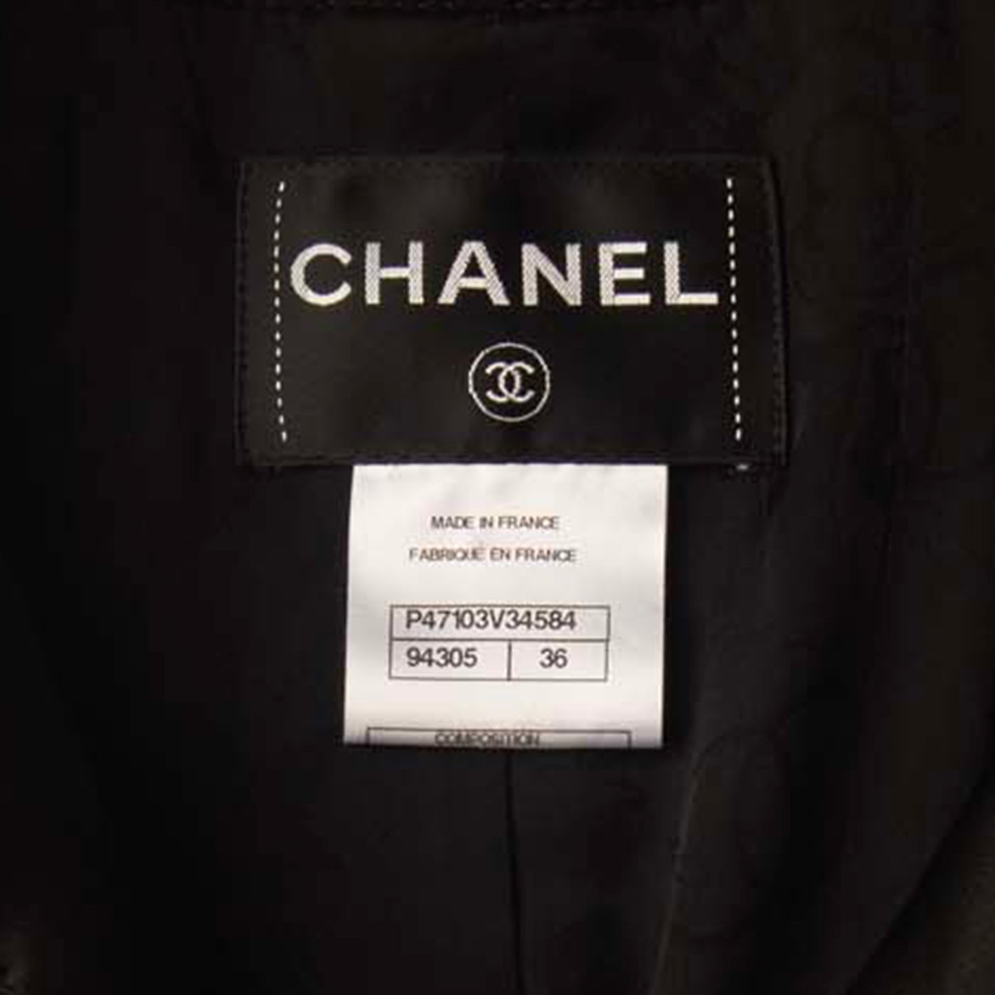 Chanel Black Tweed Jacket with Satin Collar