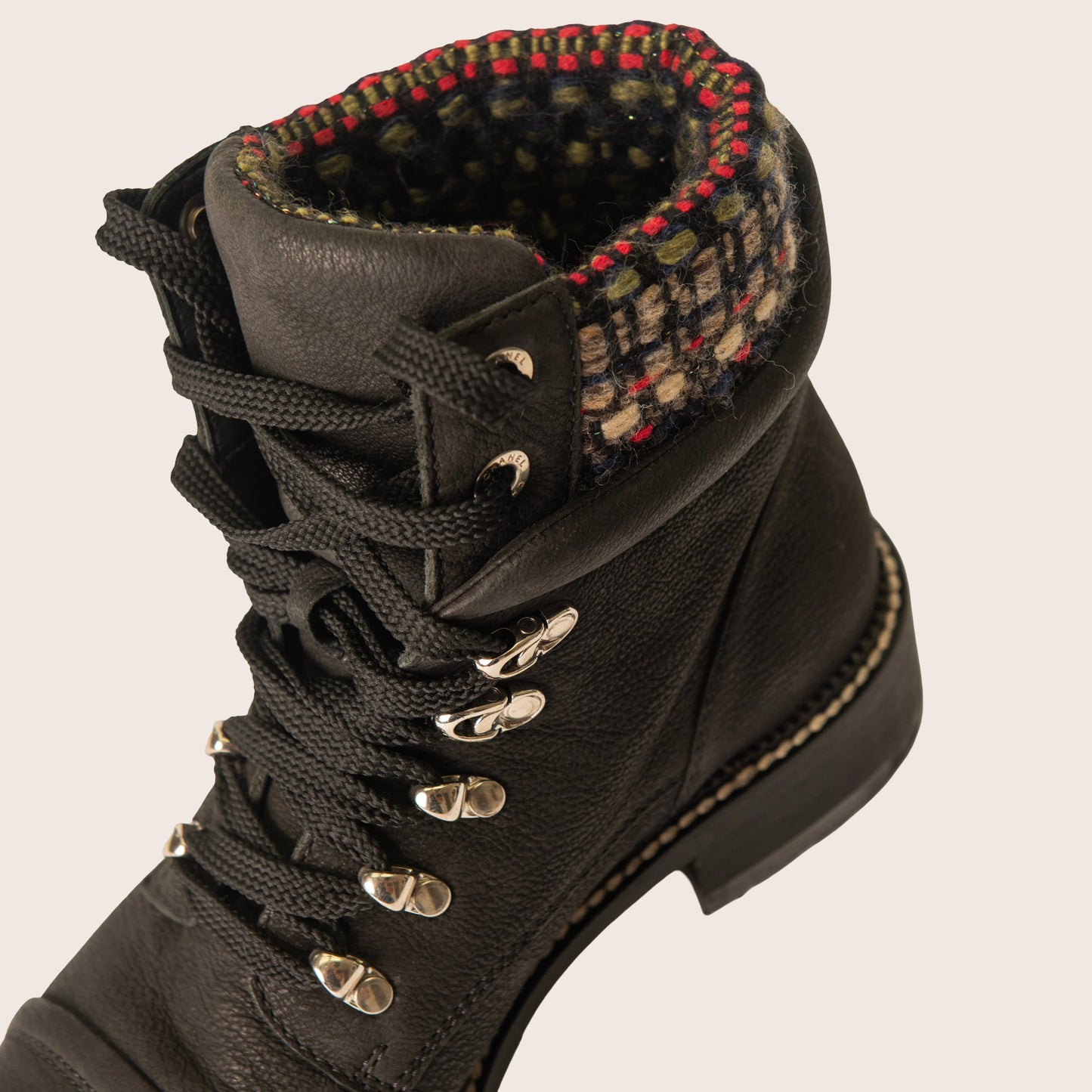 Chanel Leather Biker Boots Black in Leather