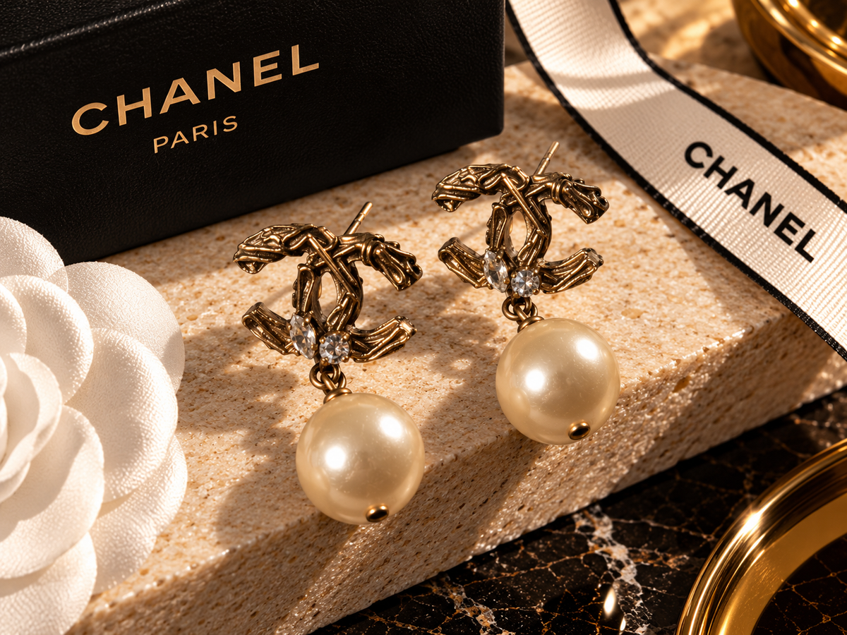 Chanel Pearl Drop Earrings
