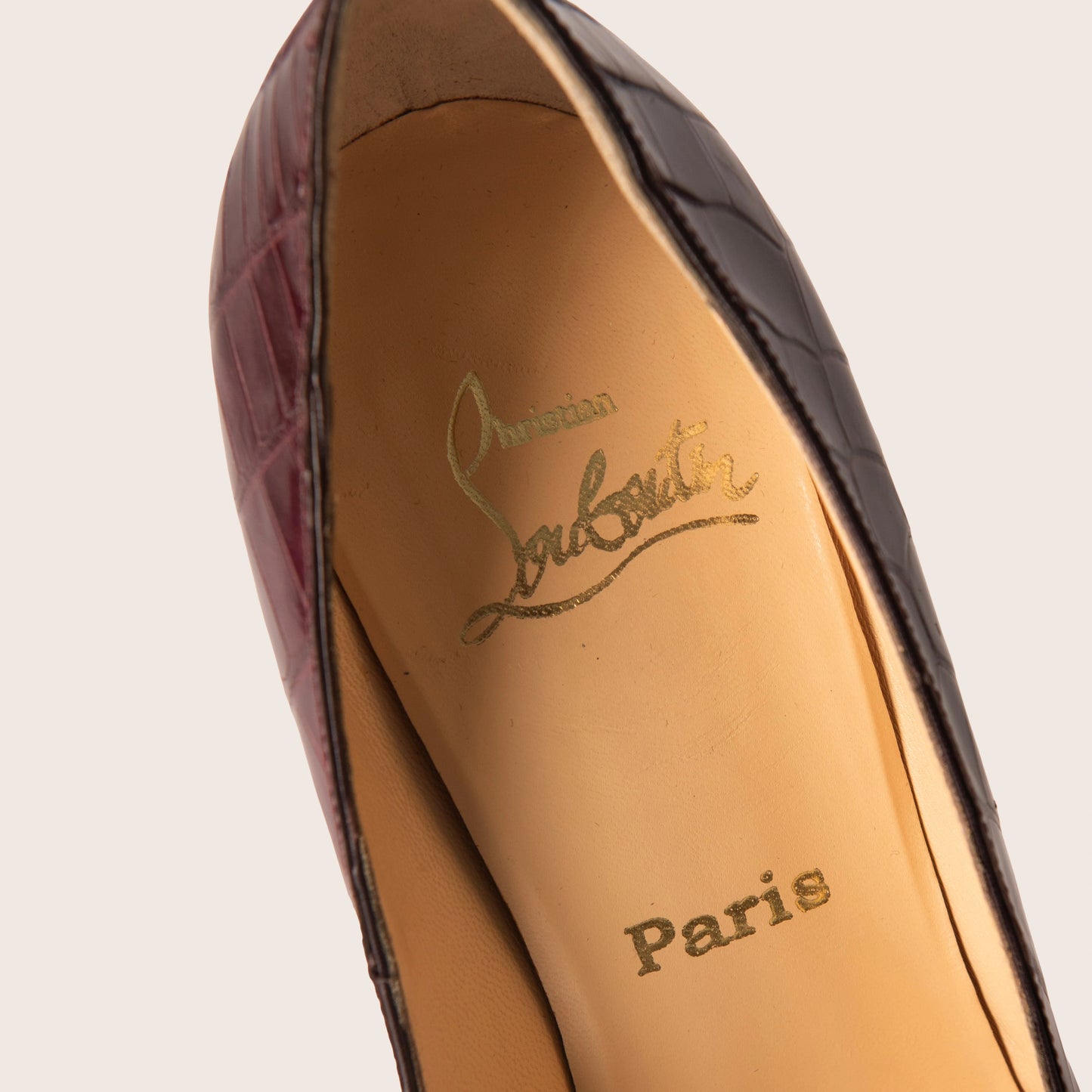 Christian Louboutin Purple Crocodile Simple 100 Pumps
