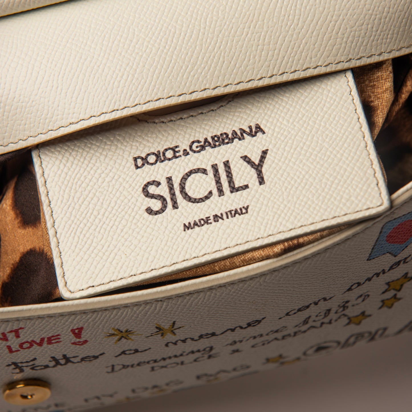 Dolce & Gabbana Dauphine Graffiti Miss Sicily Satchel