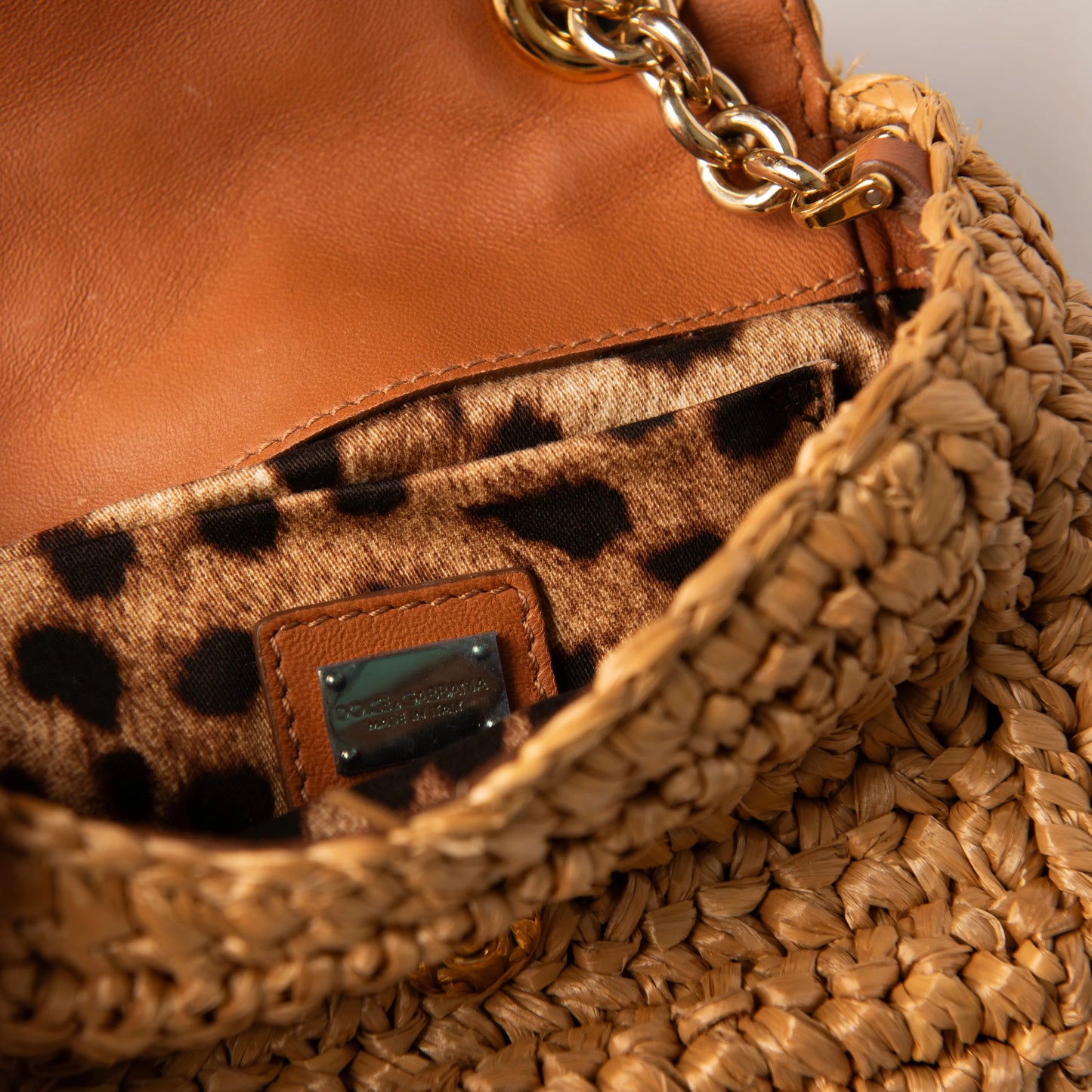 Dolce & Gabbana Floral Raffia Crossbody Bag