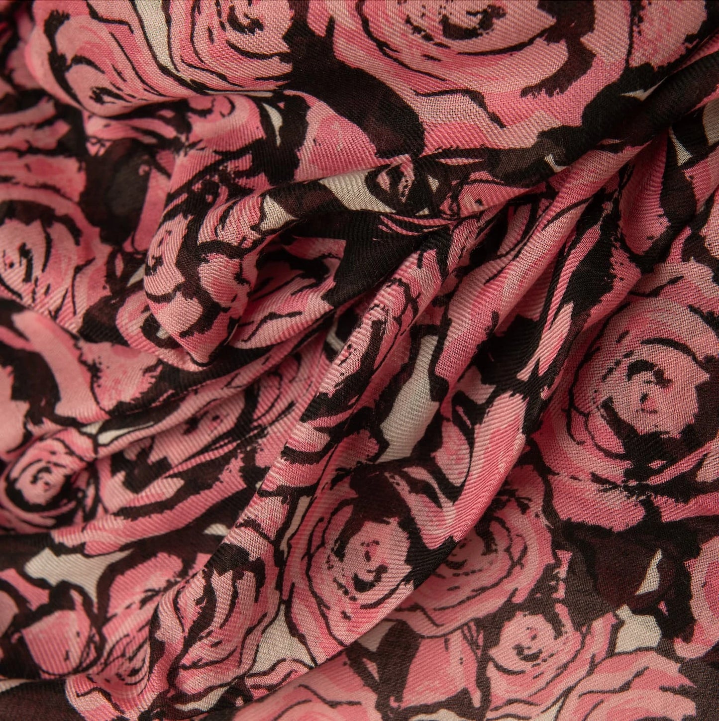 Louis Vuitton Pink Rose-Print Scarf
