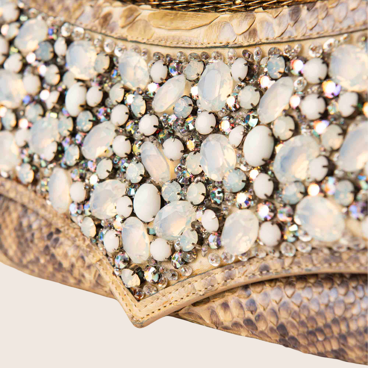 Roberto Cavalli Jeweled Python Clutch