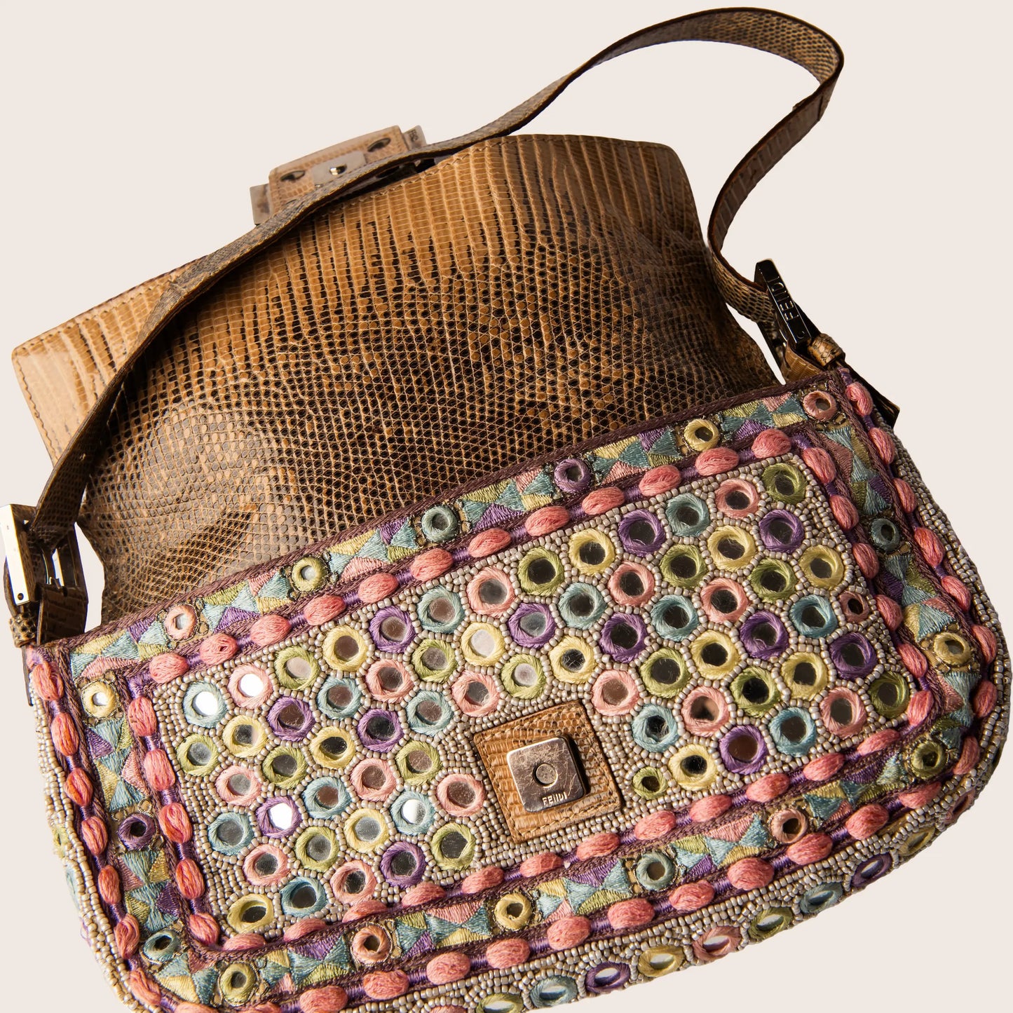Fendi Multicolor Beaded Baguette