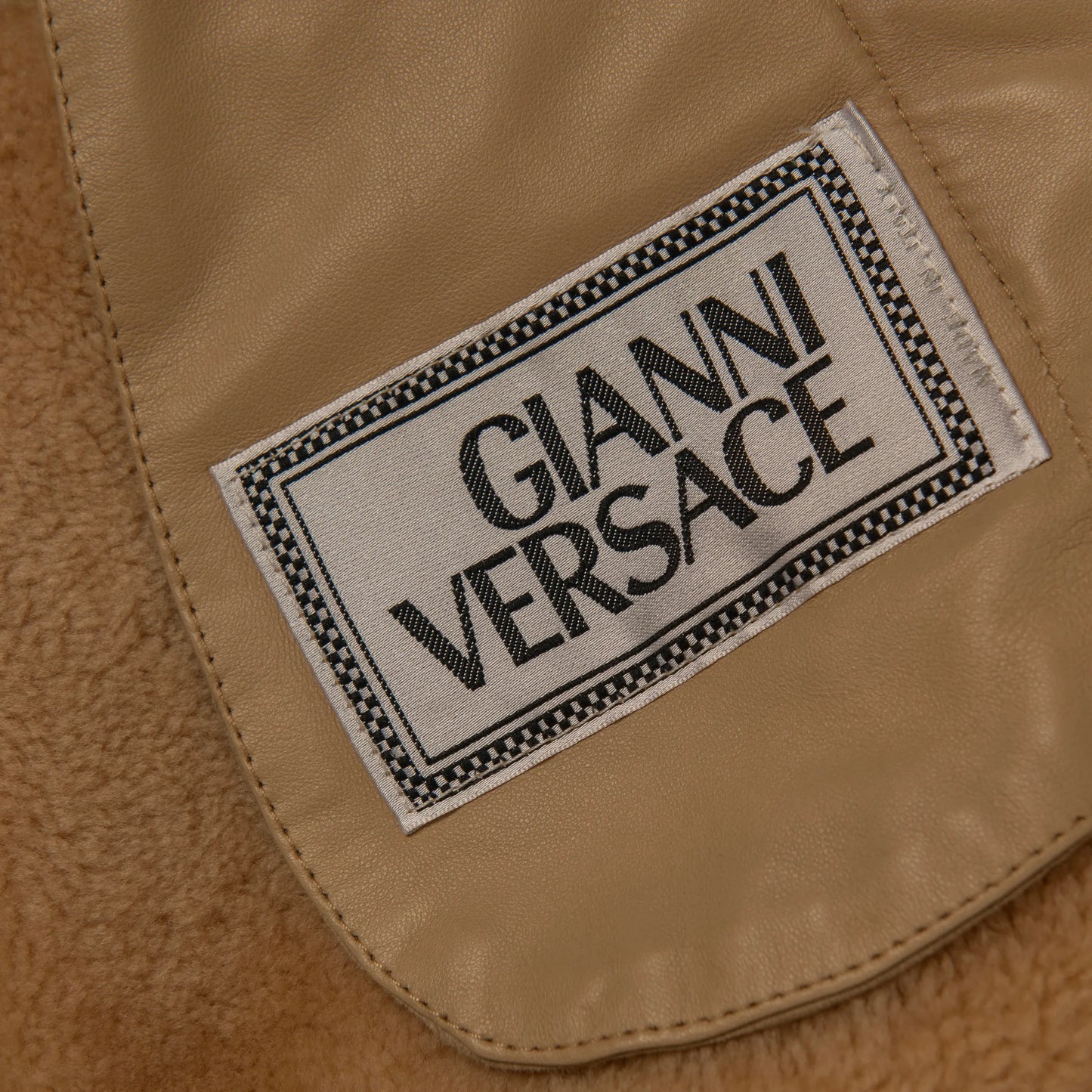 Versace Beige Embellished Suede Coat