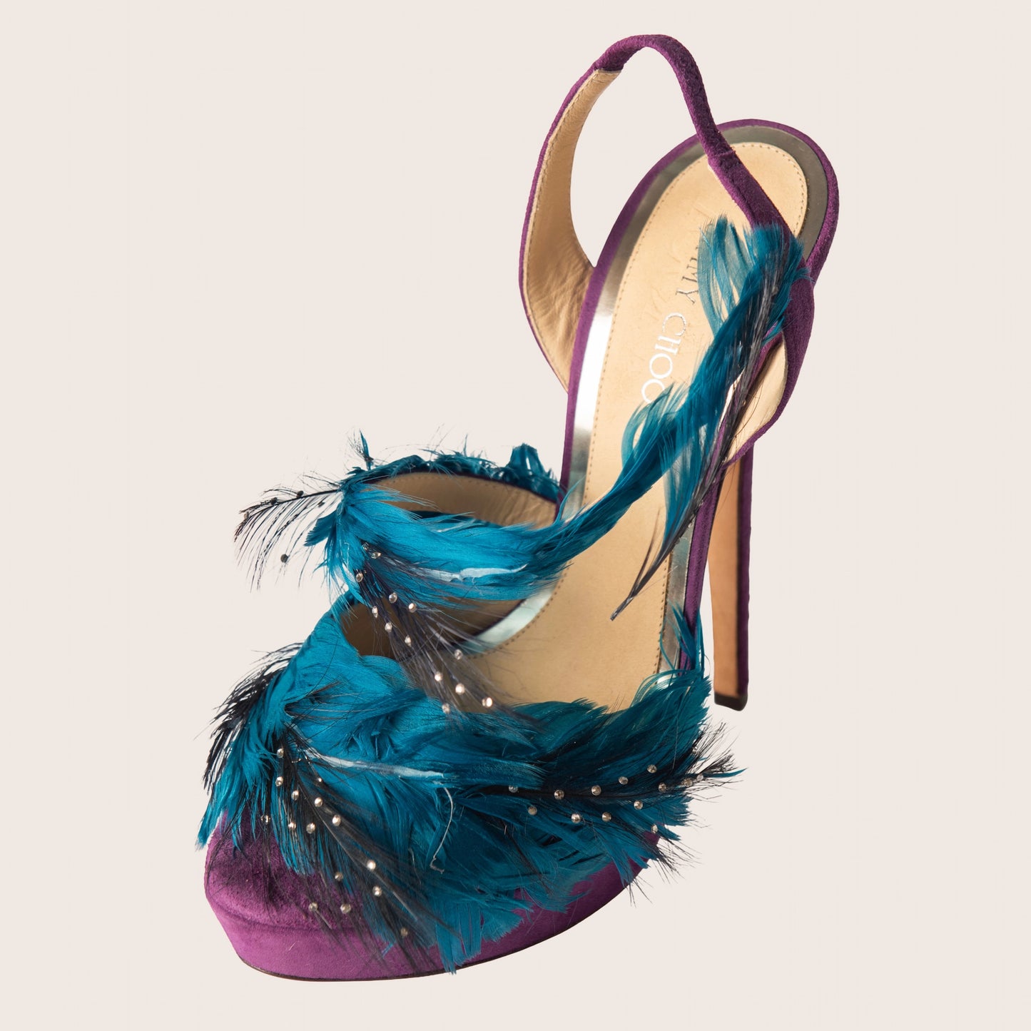 Jimmy Choo Marlene Suede And Feathers Platform Sandals