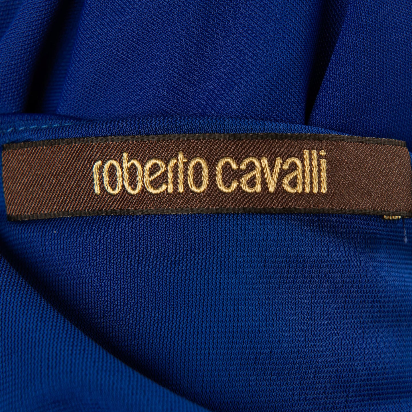 Roberto Cavalli Blue Ruched Dress