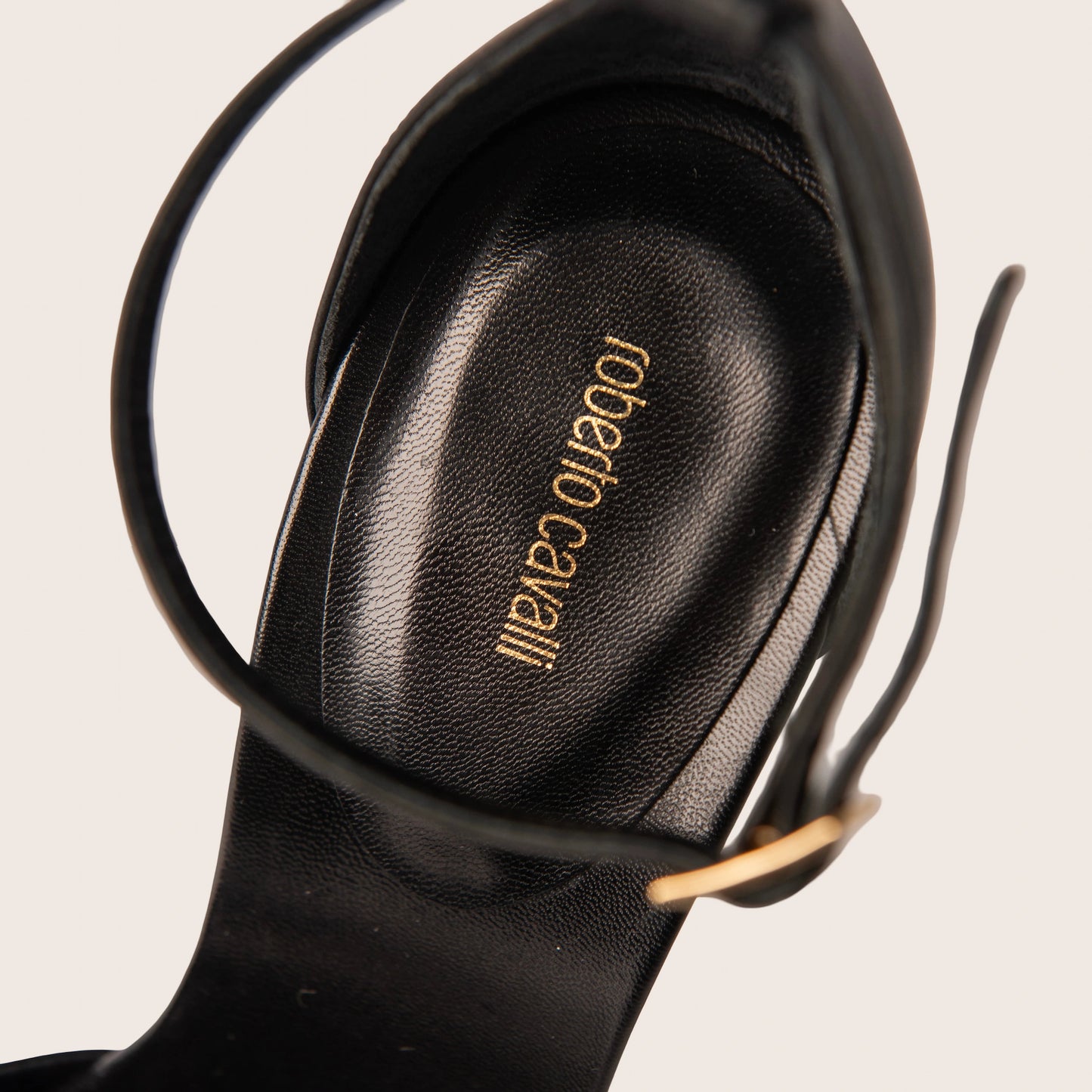 Roberto Cavalli Tiger Tooth platform Sandals In Black