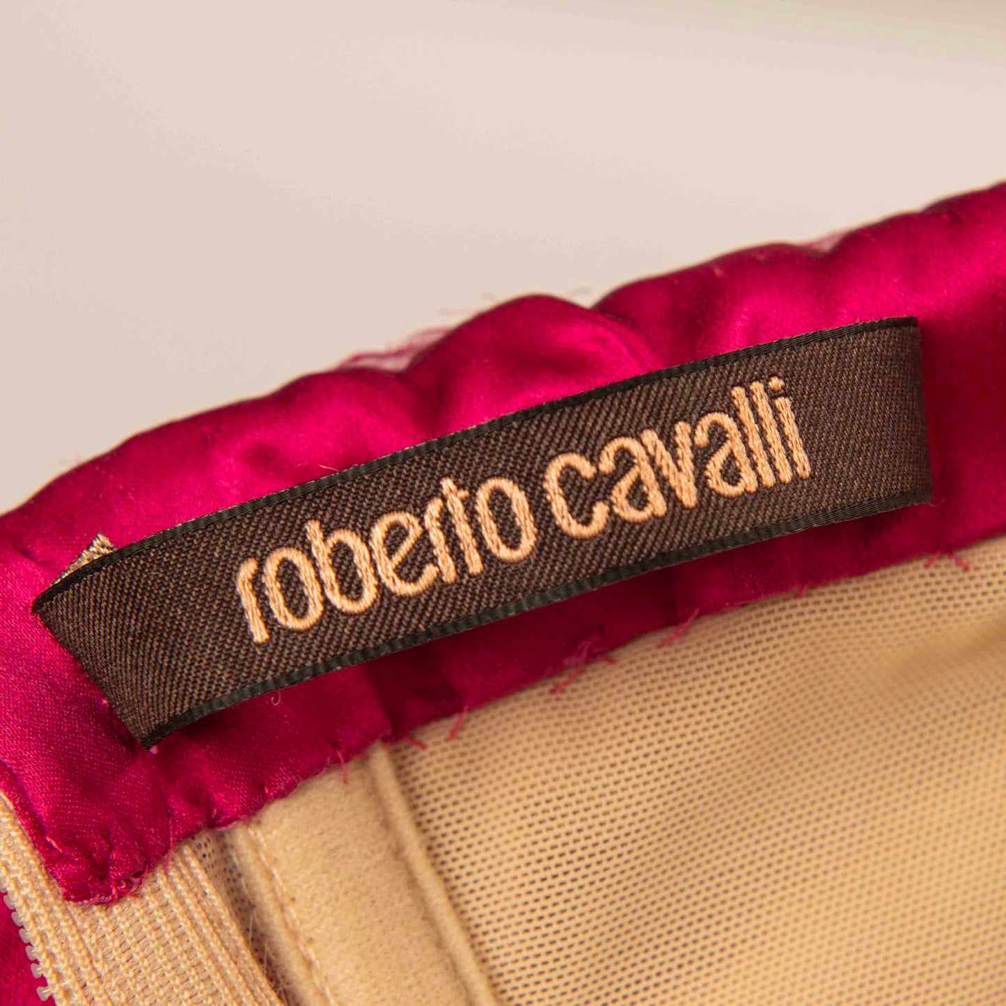 Roberto Cavalli Pink Draped Gown