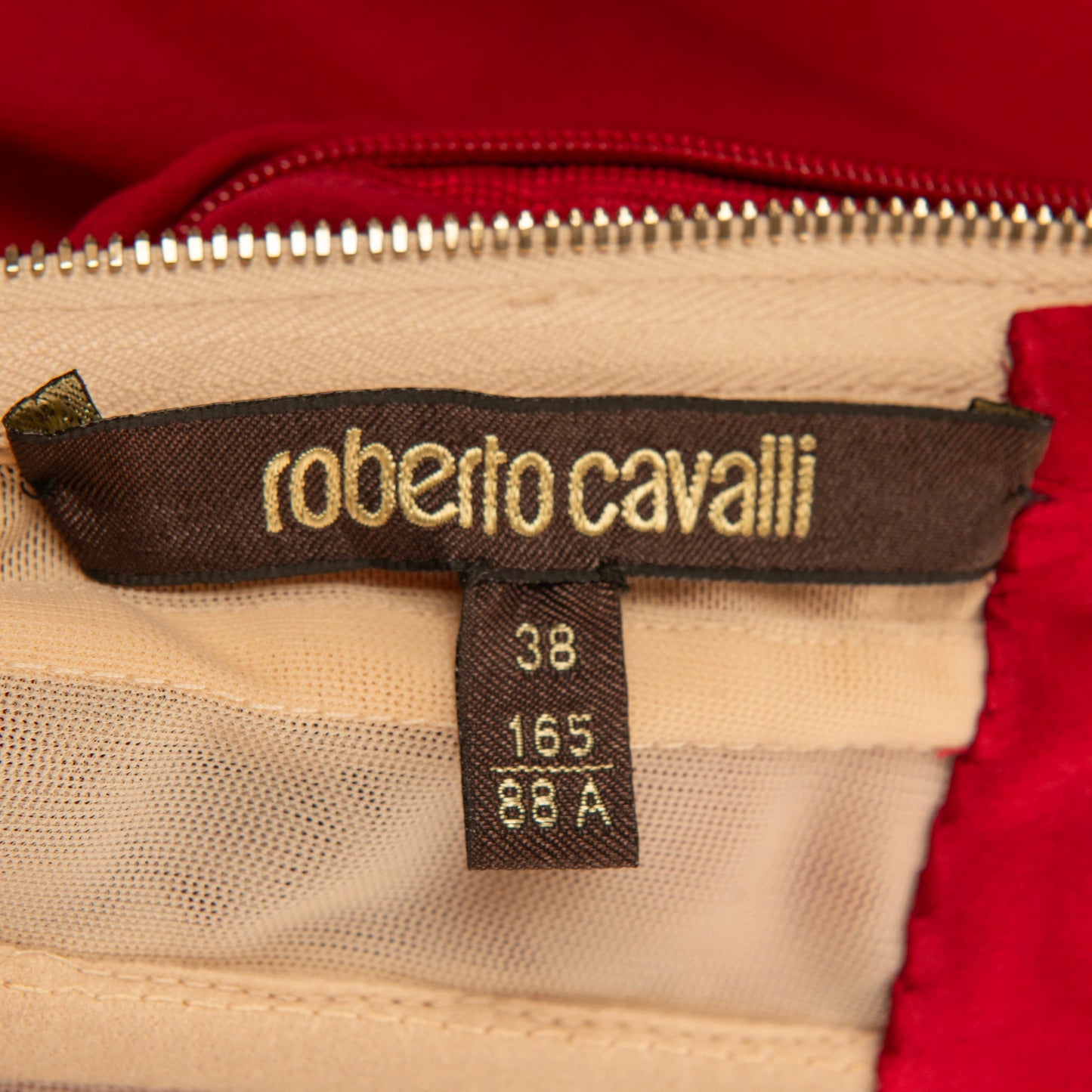 Roberto Cavalli Red Chiffon Dress