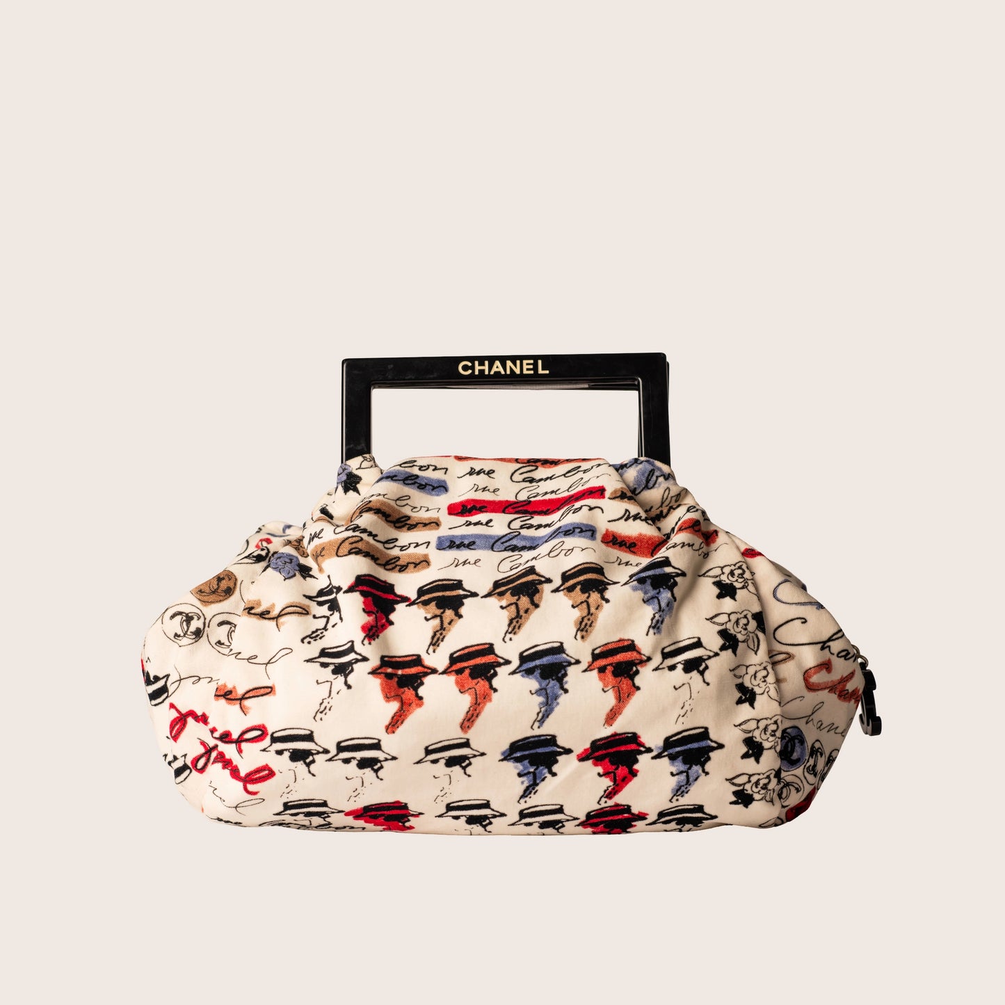 Chanel Camellia Handle Bag in Multicolor Velour