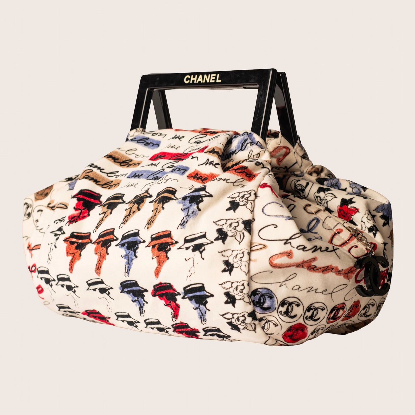 Chanel Camellia Handle Bag in Multicolor Velour