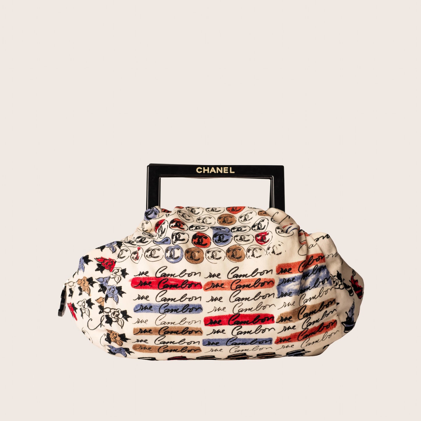 Chanel Camellia Handle Bag in Multicolor Velour