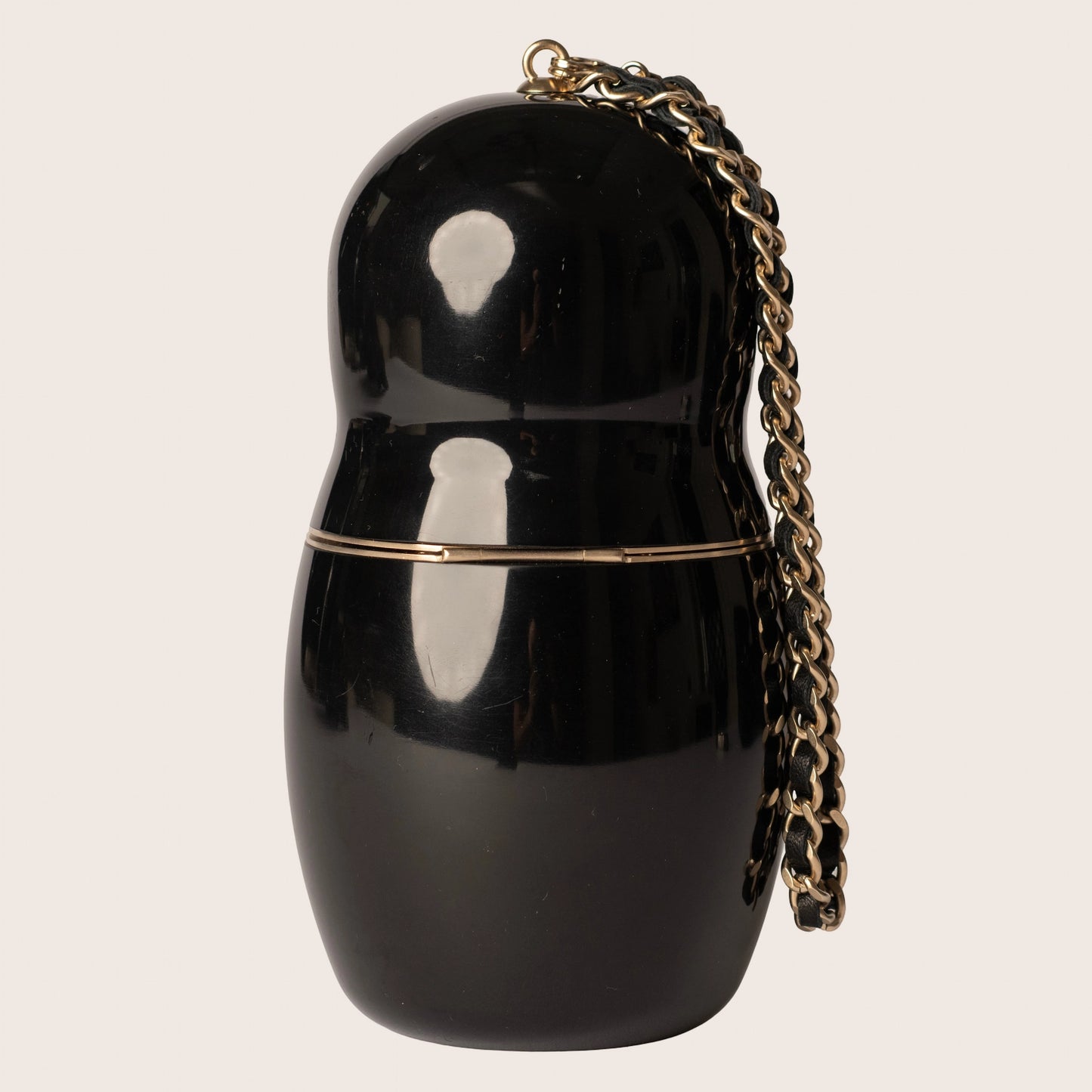 Chanel Black Resin Paris-Moscow Matryoshka Doll Minaudiere Wristlet Bag