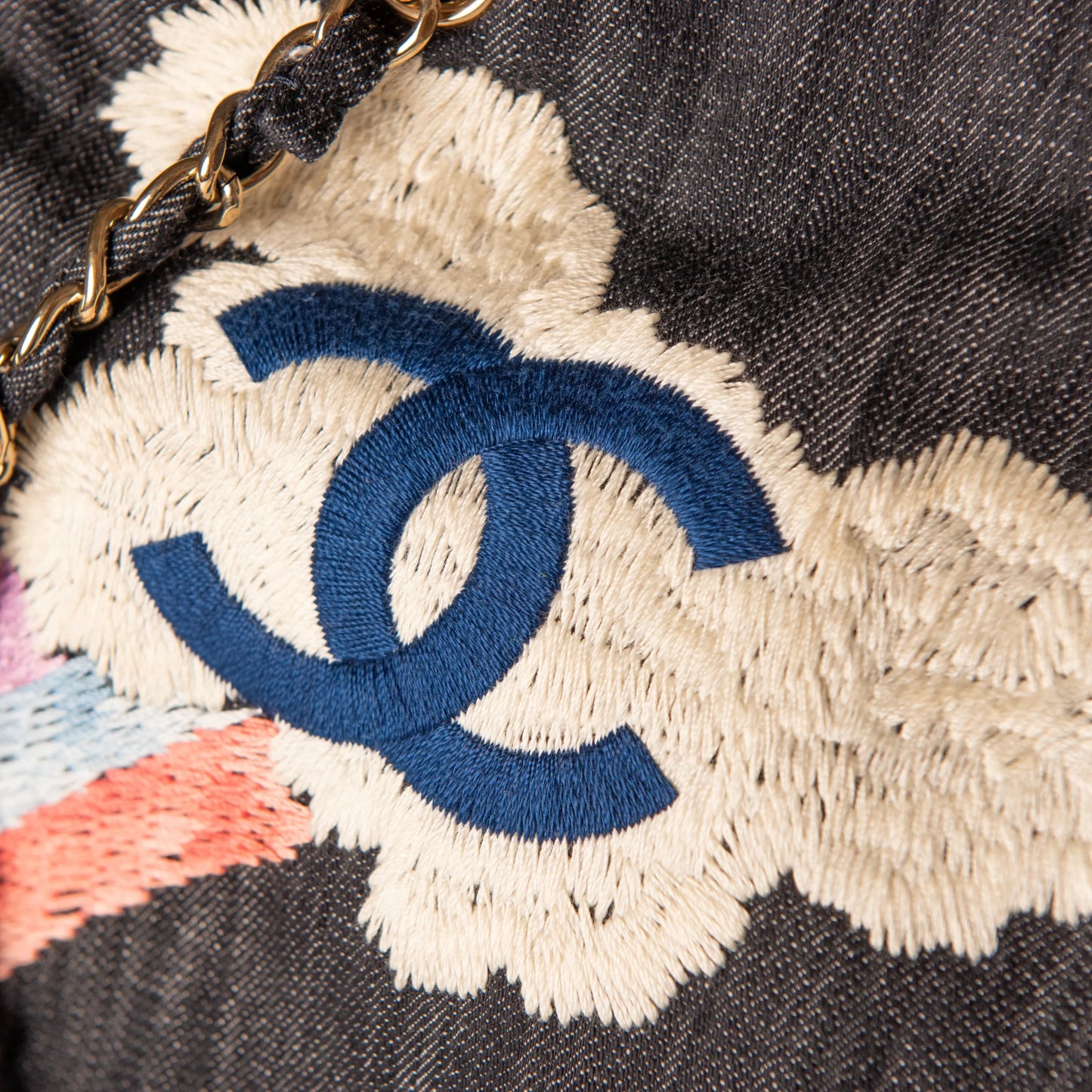 Chanel 2006 Airplane Denim Chain Tote