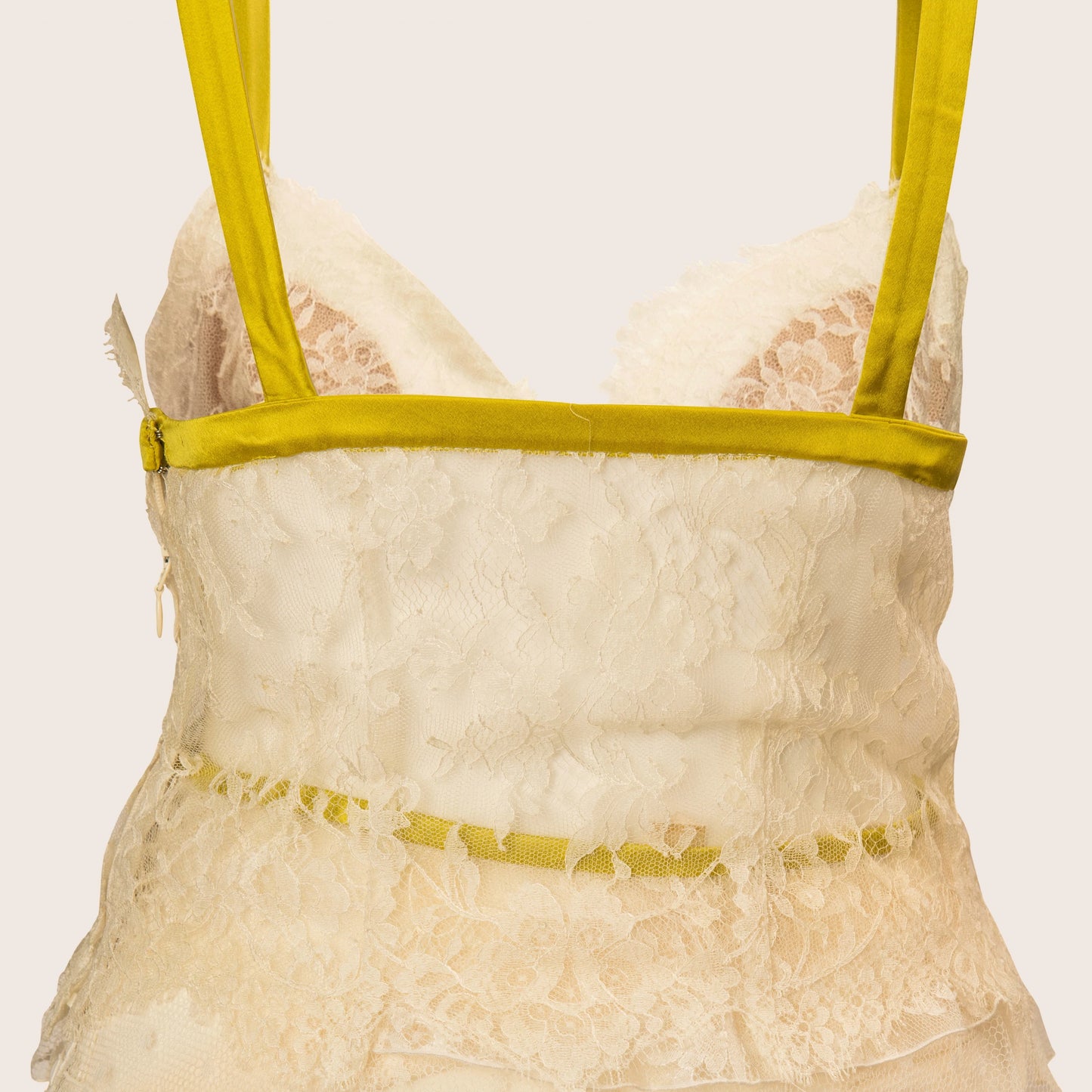 Valentino Ivory Lace Ruffled Gown