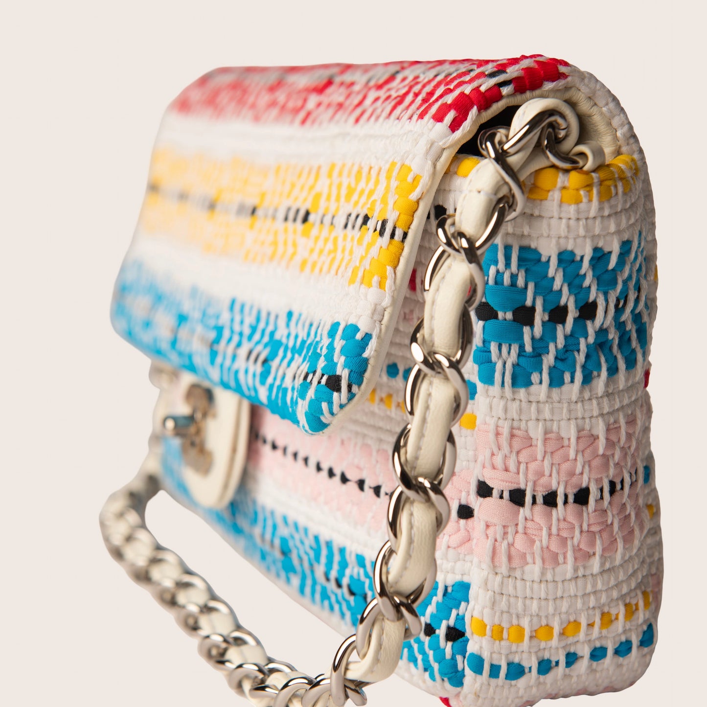 Chanel CC Chain Flap Tribal Print Woven Fabric
