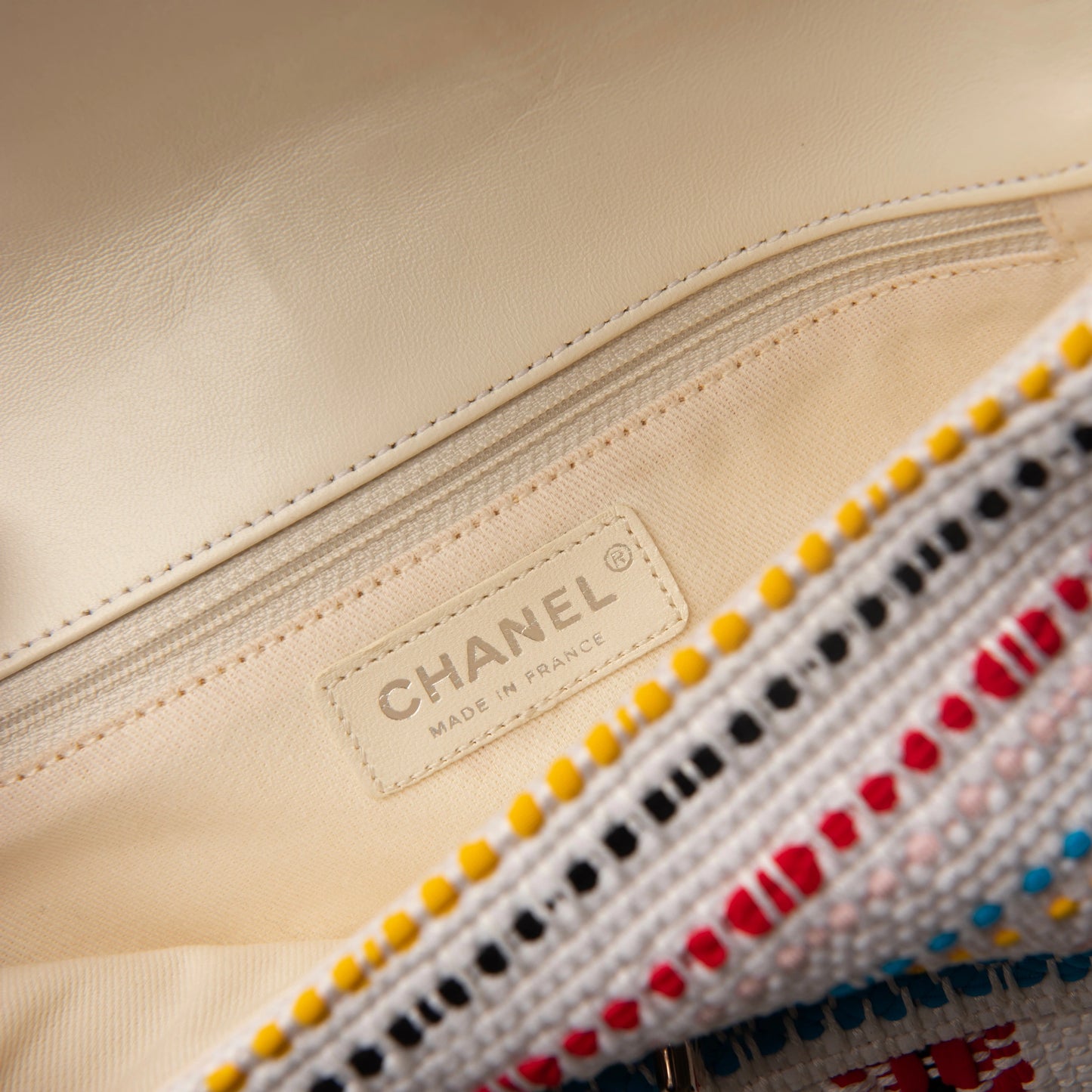 Chanel CC Chain Flap Tribal Print Woven Fabric