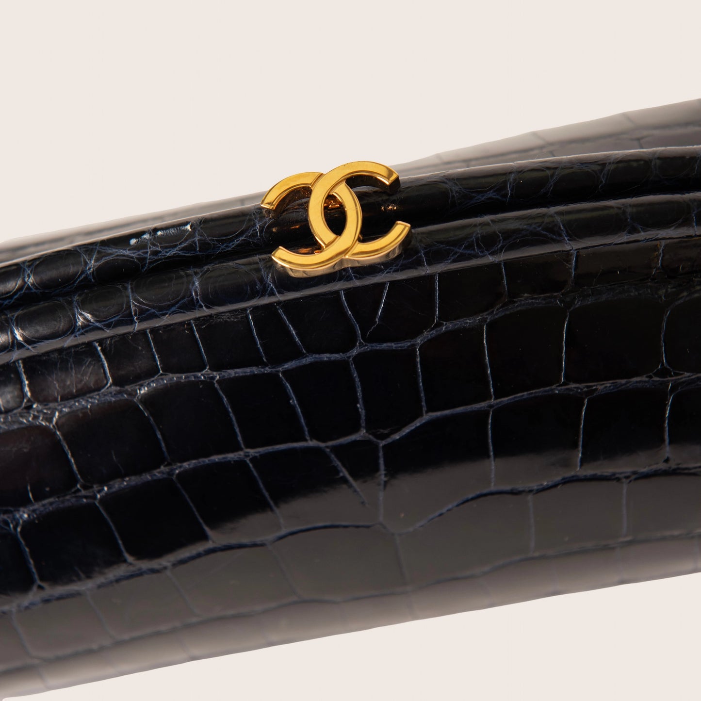Chanel Timeless Pochette in Shiny Black Alligator
