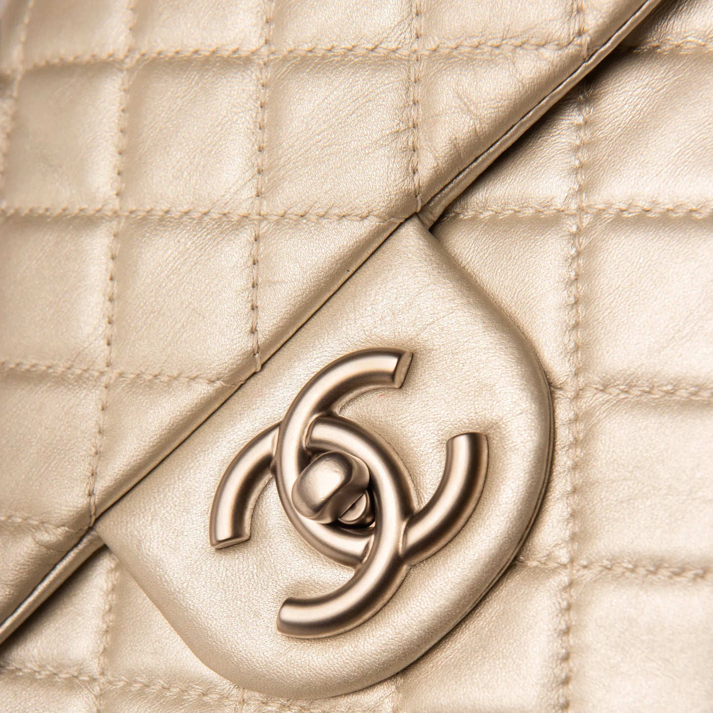 Chanel Vintage Silver Quilted Leather Flap