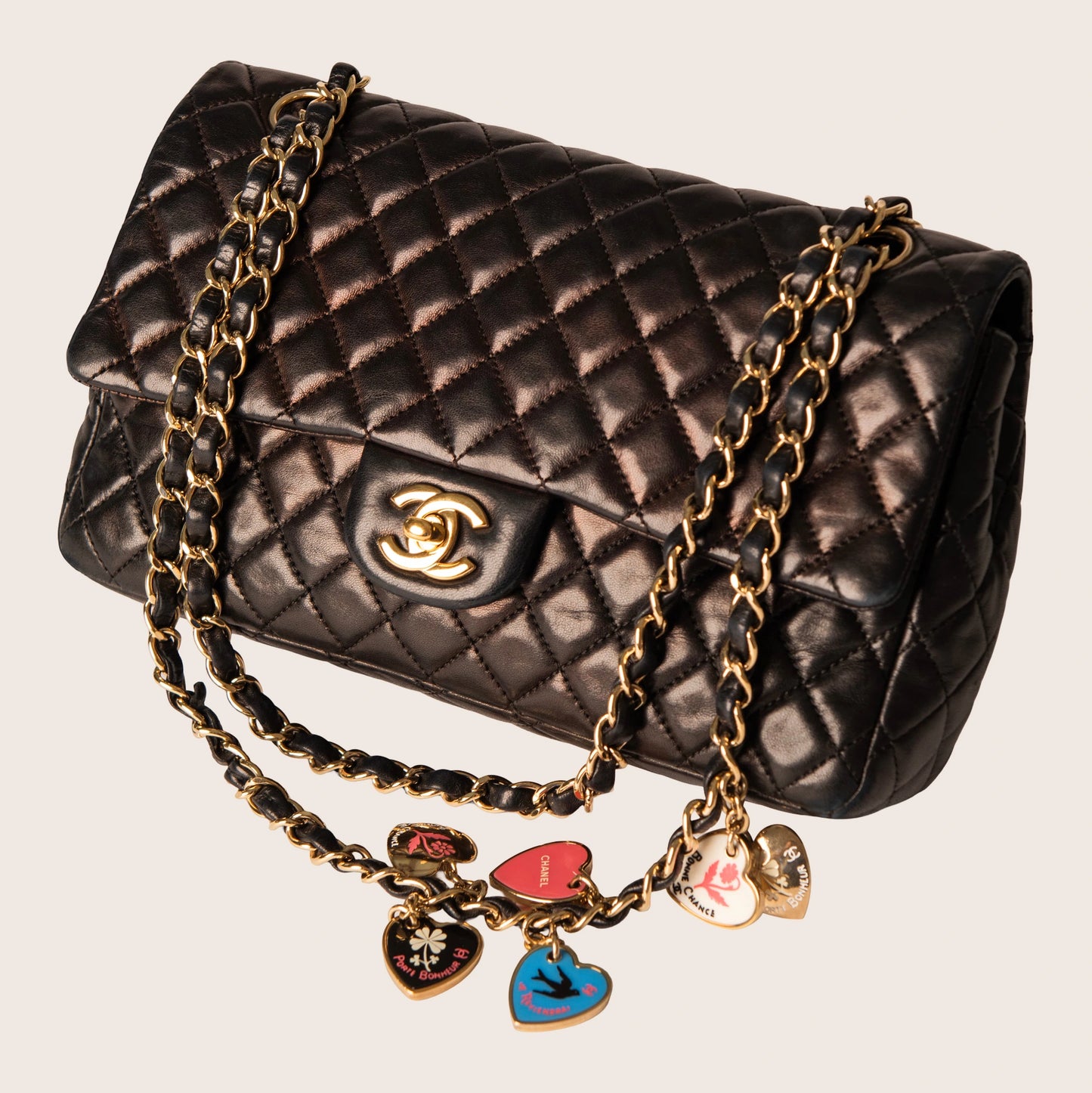 Chanel Valentine Hearts East West Single Flap Bag