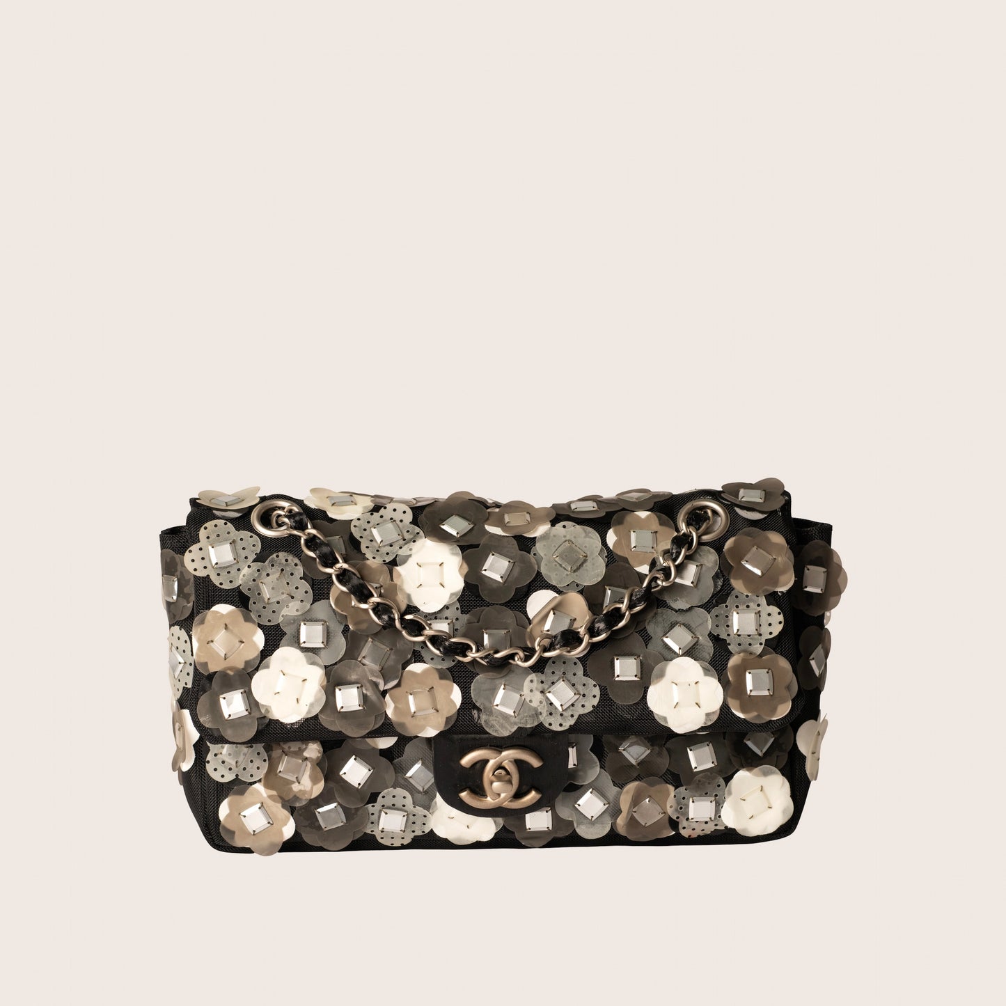 Chanel Mesh Paillette Sequin Flap Black