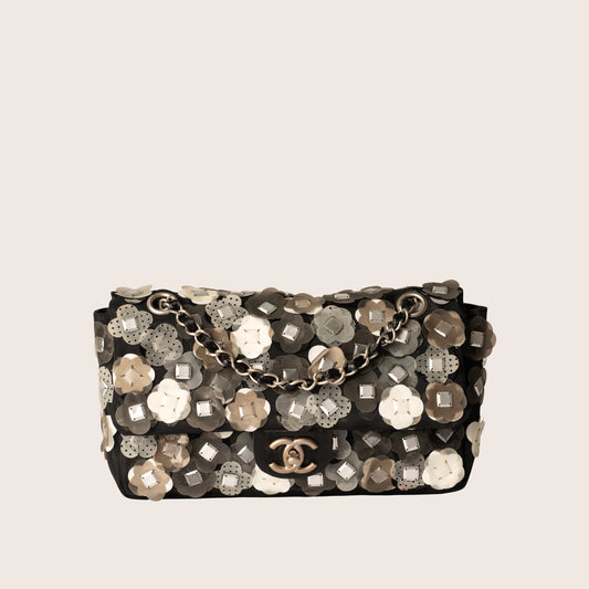 Chanel Mesh Paillette Sequin Flap Black