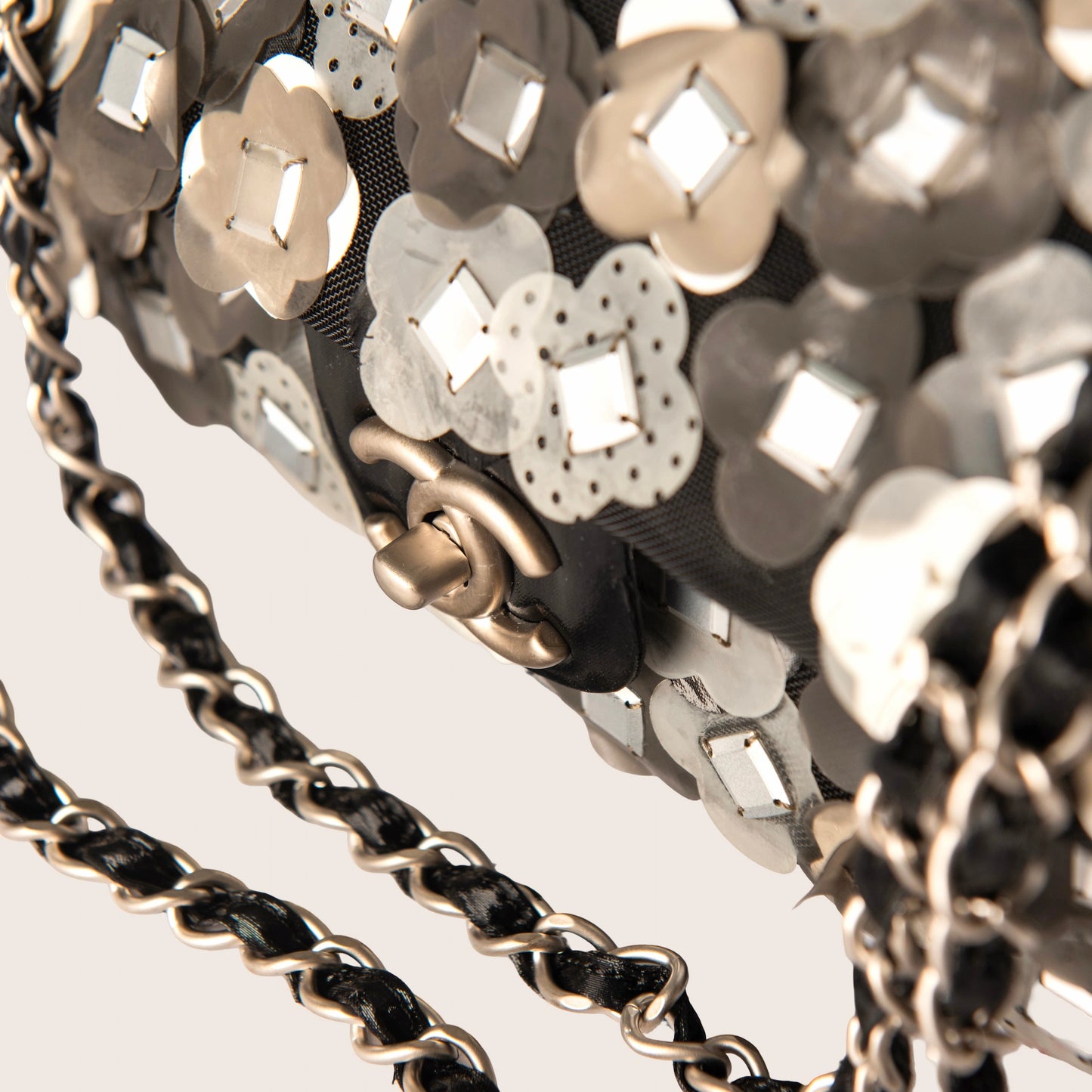 Chanel Mesh Paillette Sequin Flap Black