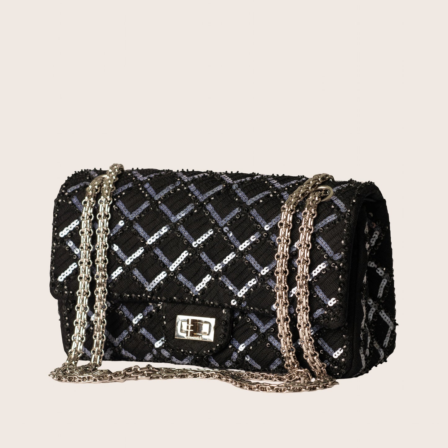 Chanel Reissue 2.55 Flap Bag in Black Sequin Tweed