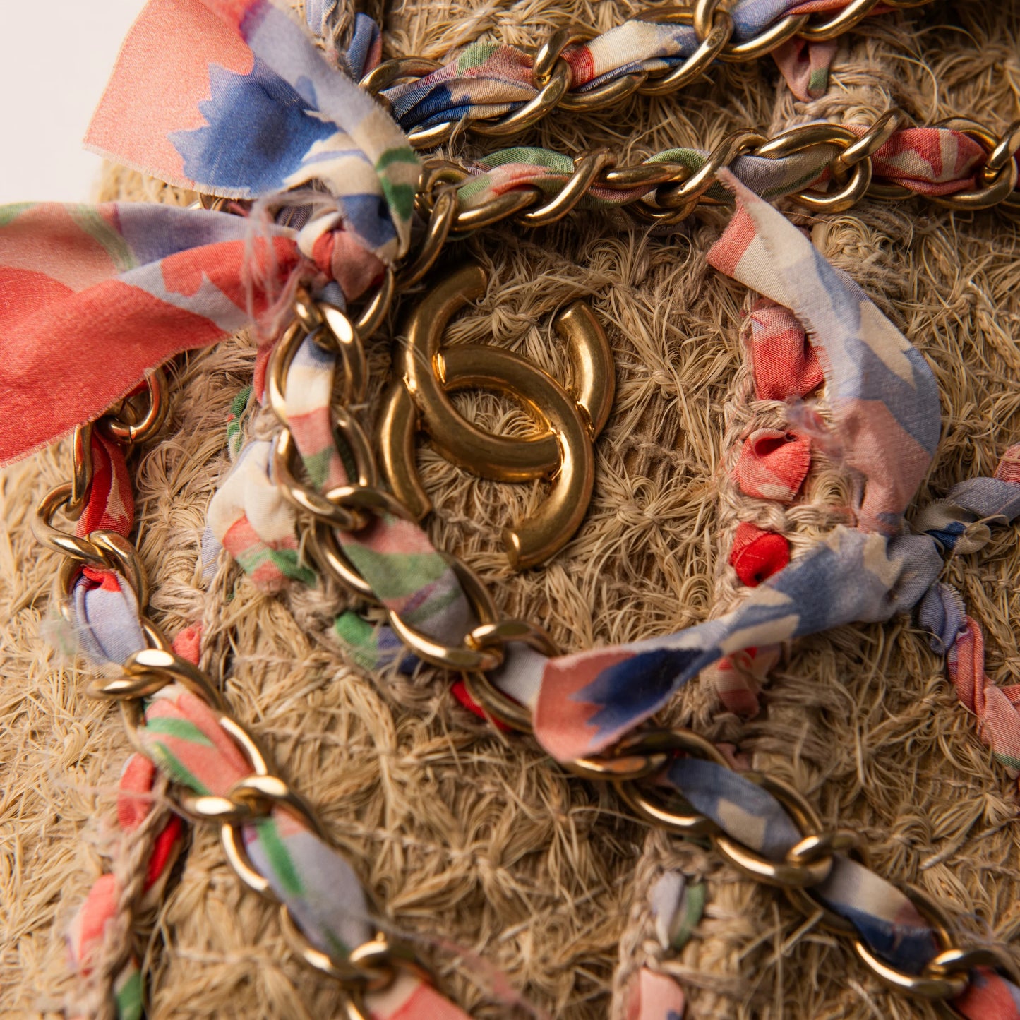 Chanel 2009-2010 CC Straw Country Flap Shoulder Bag