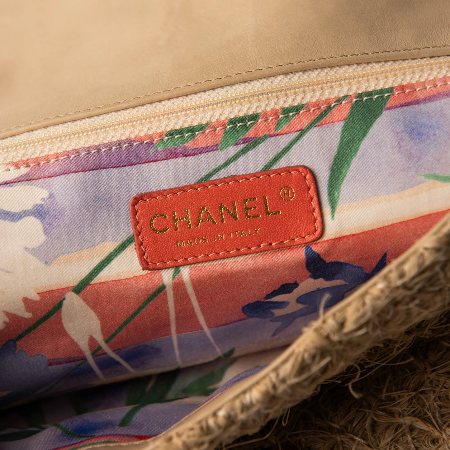Chanel 2009-2010 CC Straw Country Flap Shoulder Bag