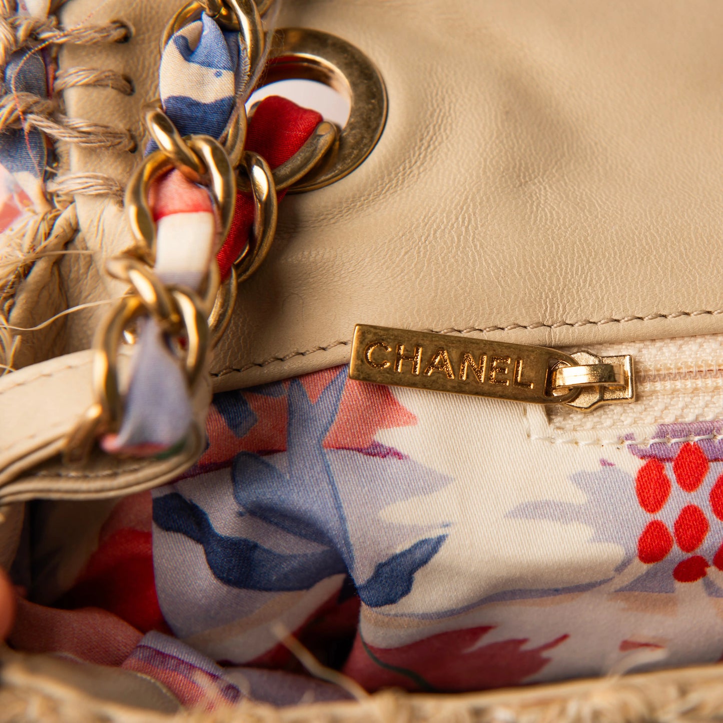 Chanel 2009-2010 CC Straw Country Flap Shoulder Bag