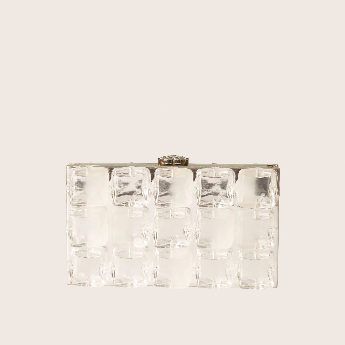 Chanel Fall/Winter 2010 Limited Edition Ice Cube Minaudiere Silvery Metallic Leather