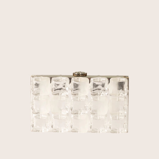 Chanel Fall/Winter 2010 Limited Edition Ice Cube Minaudiere Silvery Metallic Leather