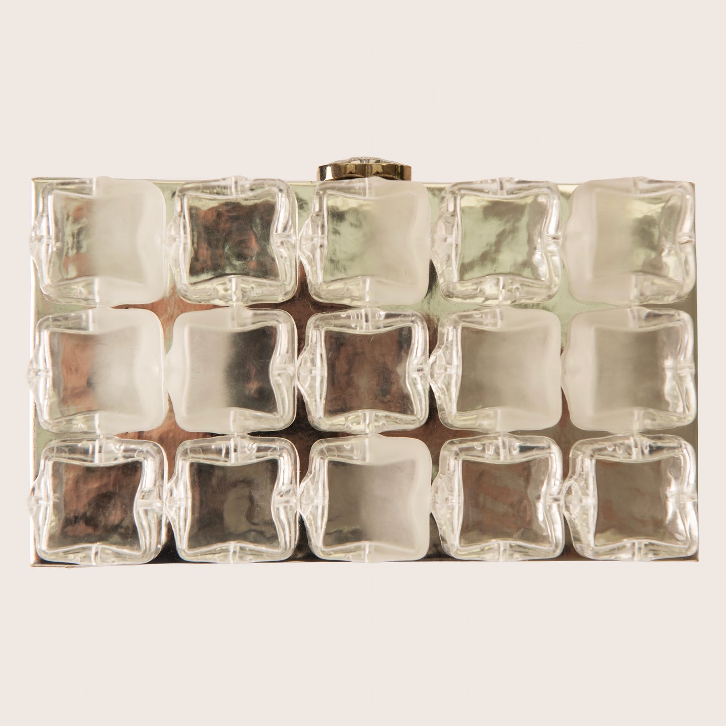 Chanel Fall/Winter 2010 Limited Edition Ice Cube Minaudiere Silvery Metallic Leather