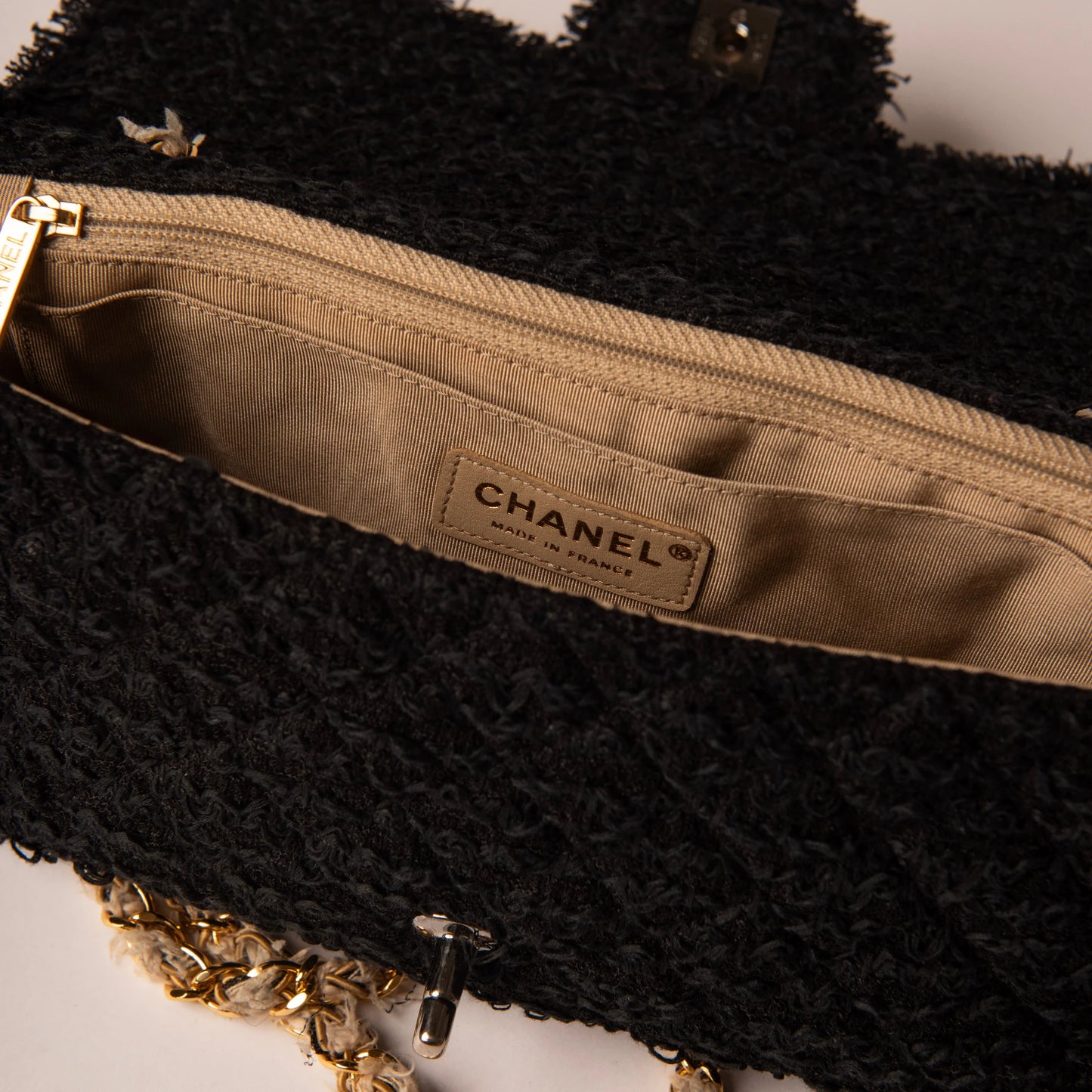 Chanel Tweed Matelassé Medium Flap Bag