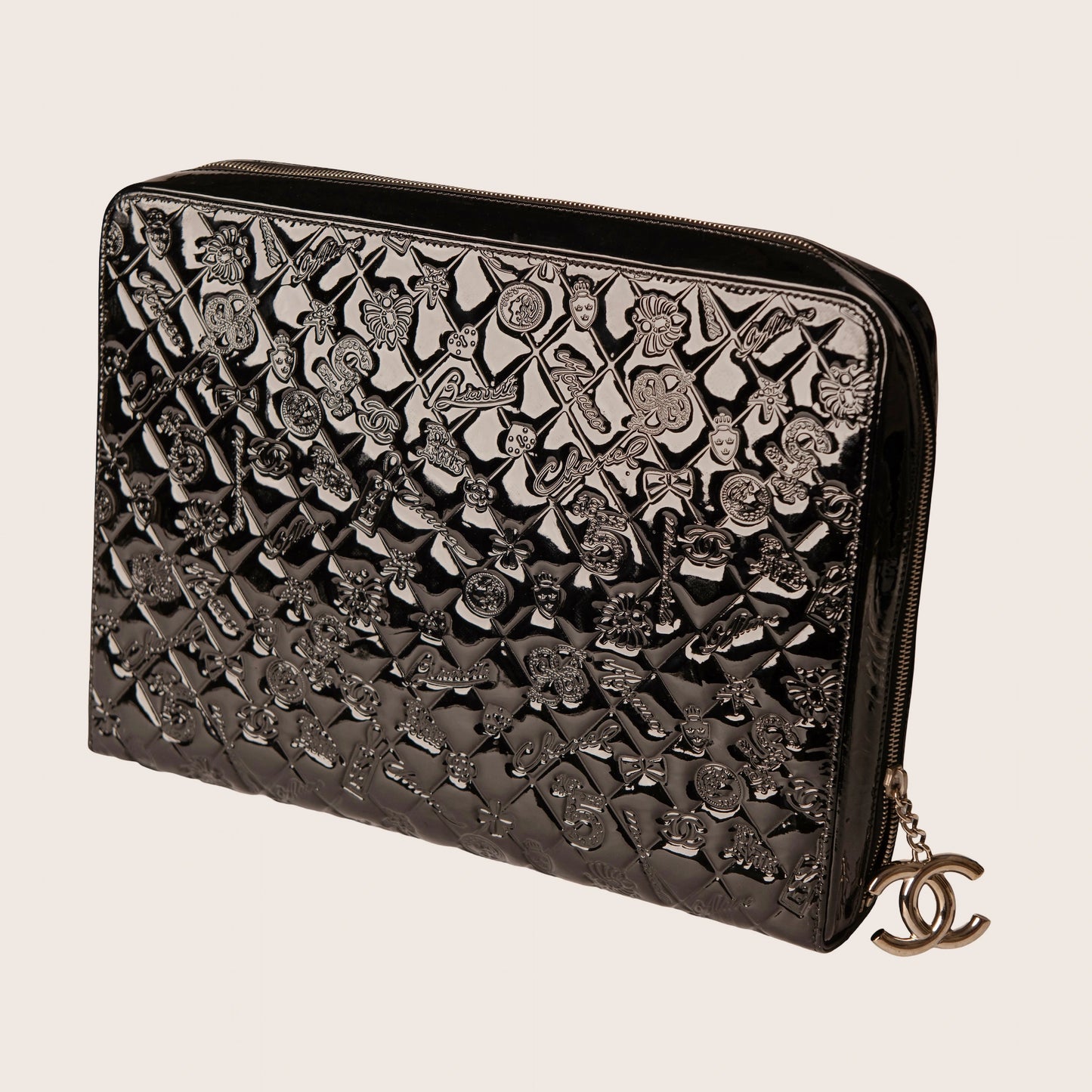 Chanel 2009 Black Patent Leather Business Bag
