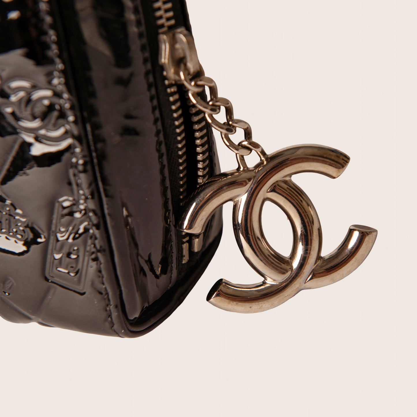 Chanel 2009 Black Patent Leather Business Bag
