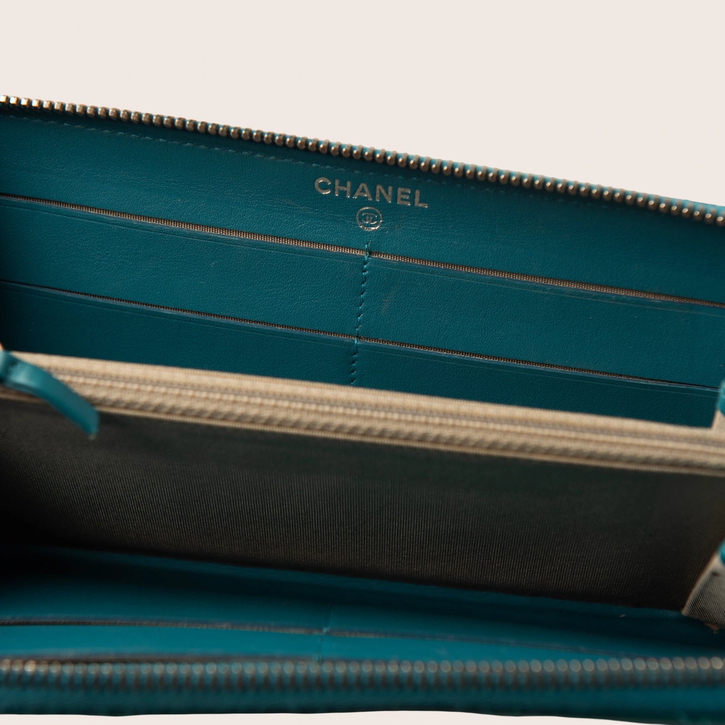 Chanel Patent Calfskin Quilted Yen Wallet in Blue