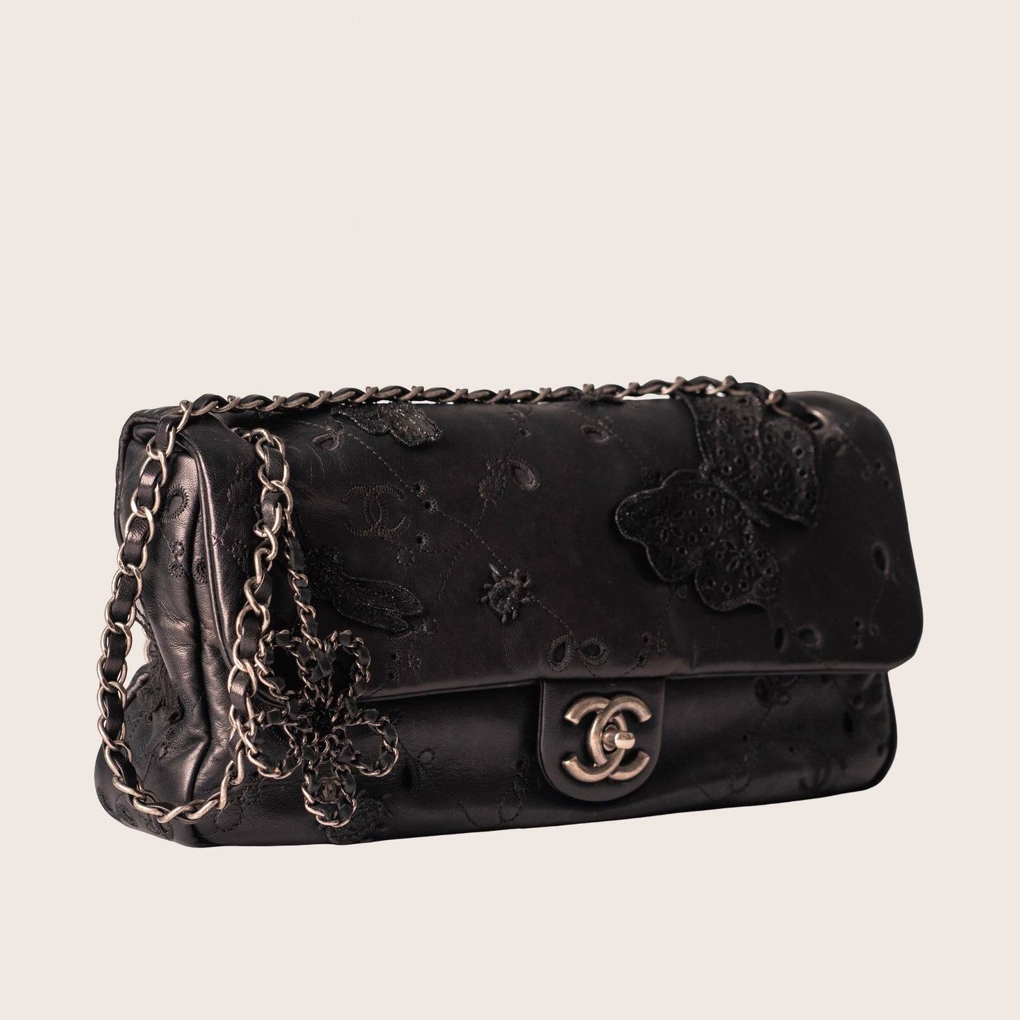 Chanel CaviarSkin Embroidered Chain Bag