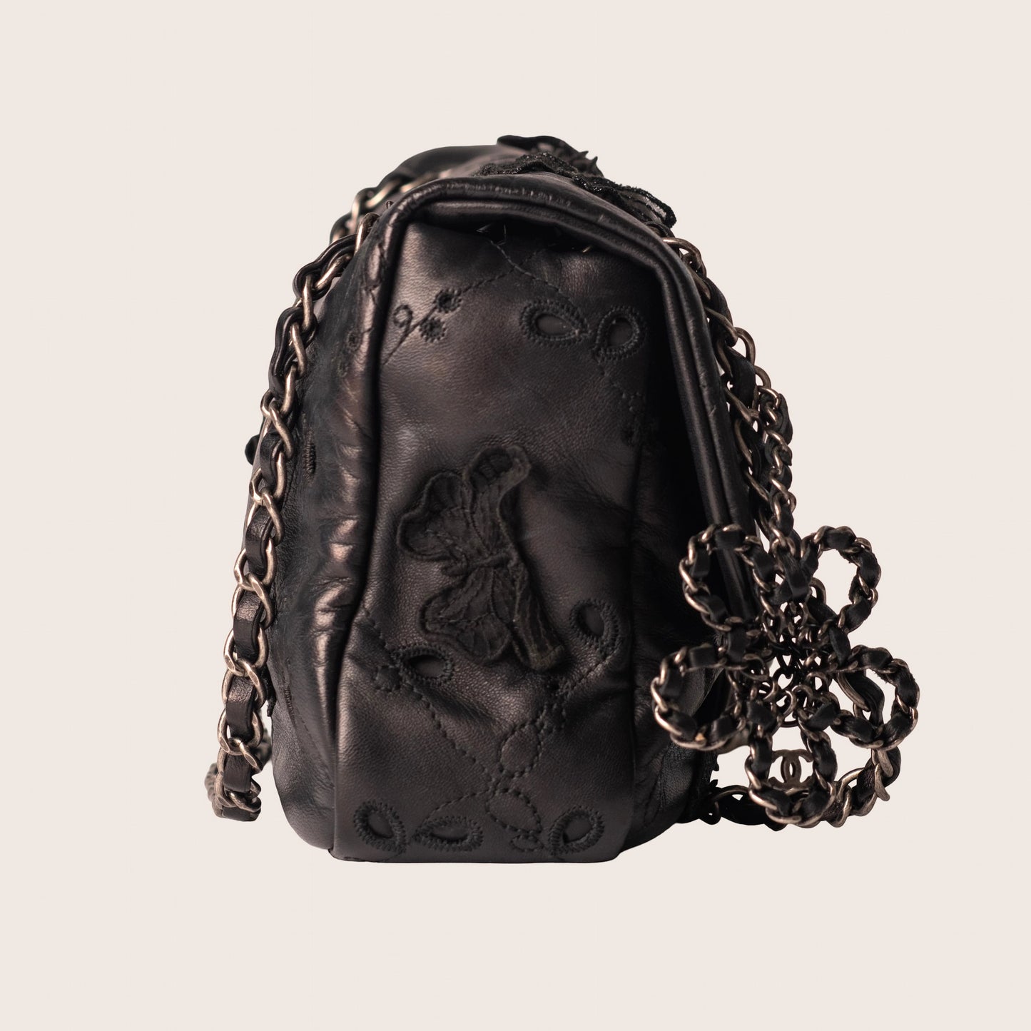 Chanel CaviarSkin Embroidered Chain Bag