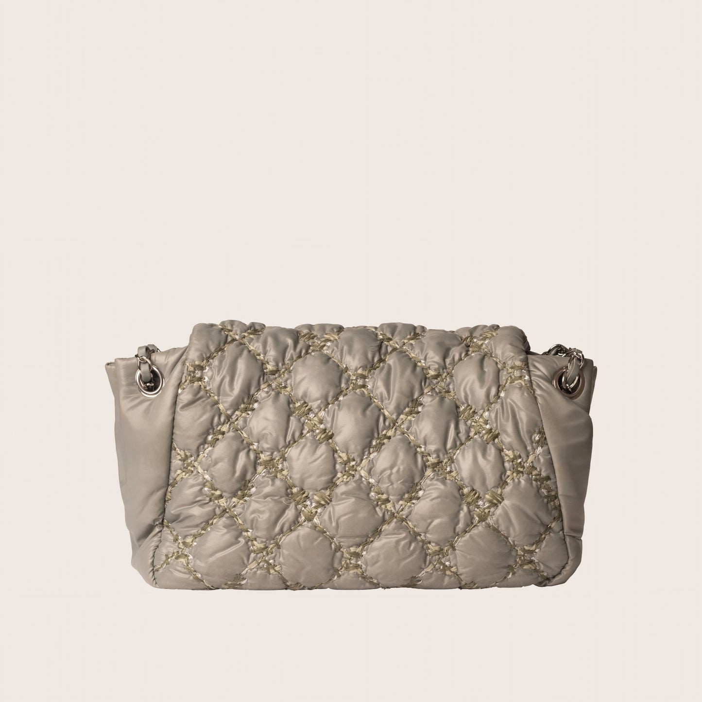Chanel Grey Nylon Bubble Flap Bag
