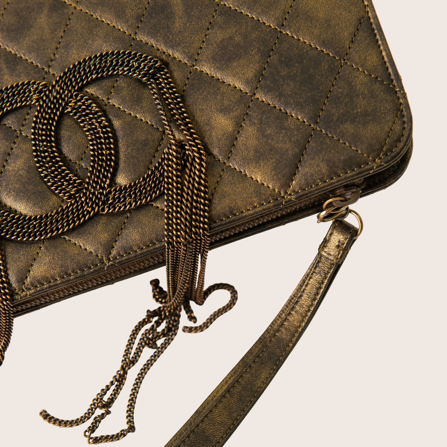 Chanel Byzance Embroidered Chain Evening Clutch