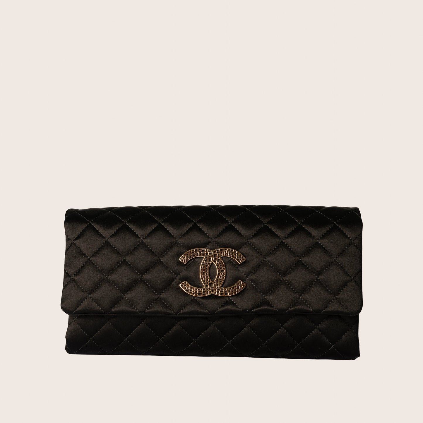Chanel Satin CC Butterfly Clutch with Chain - Black