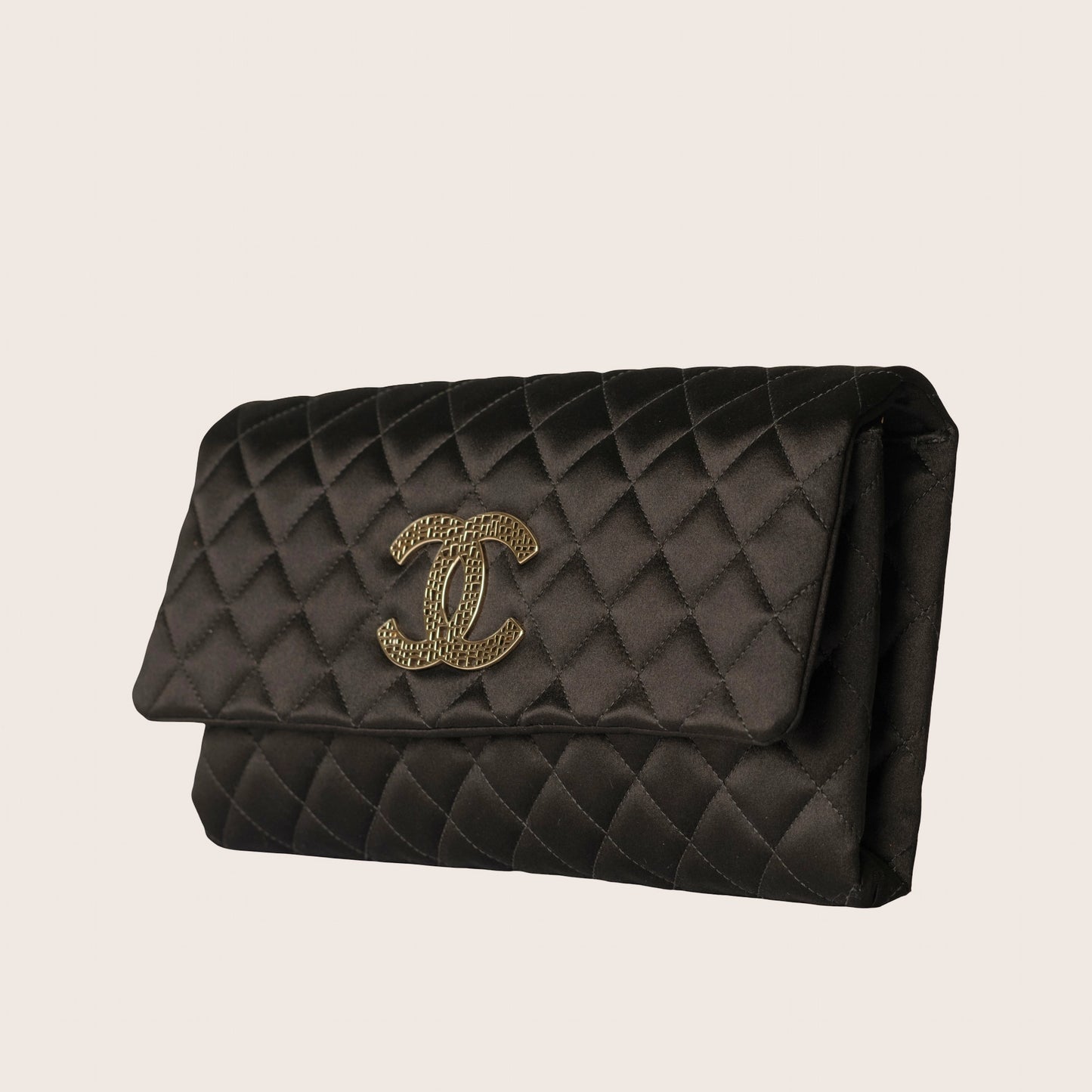 Chanel Satin CC Butterfly Clutch with Chain - Black