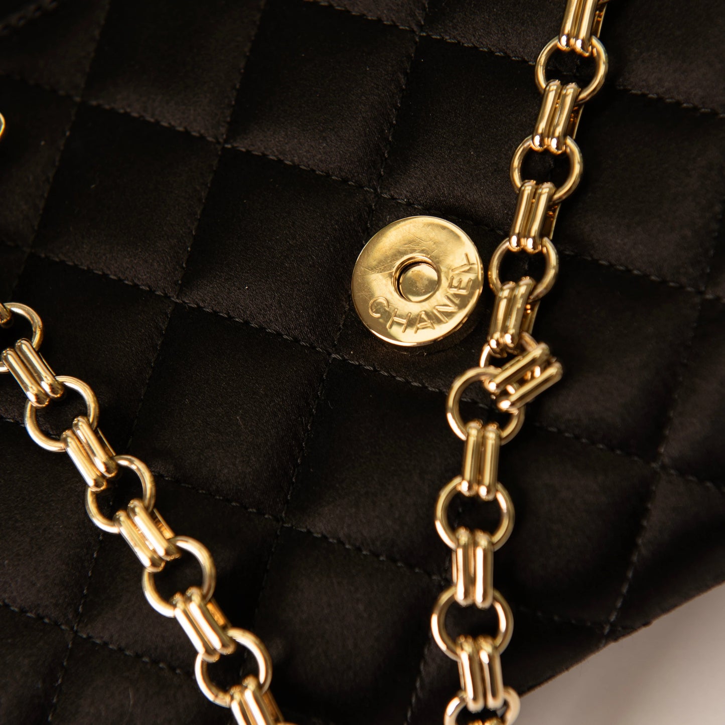 Chanel Satin CC Butterfly Clutch with Chain - Black
